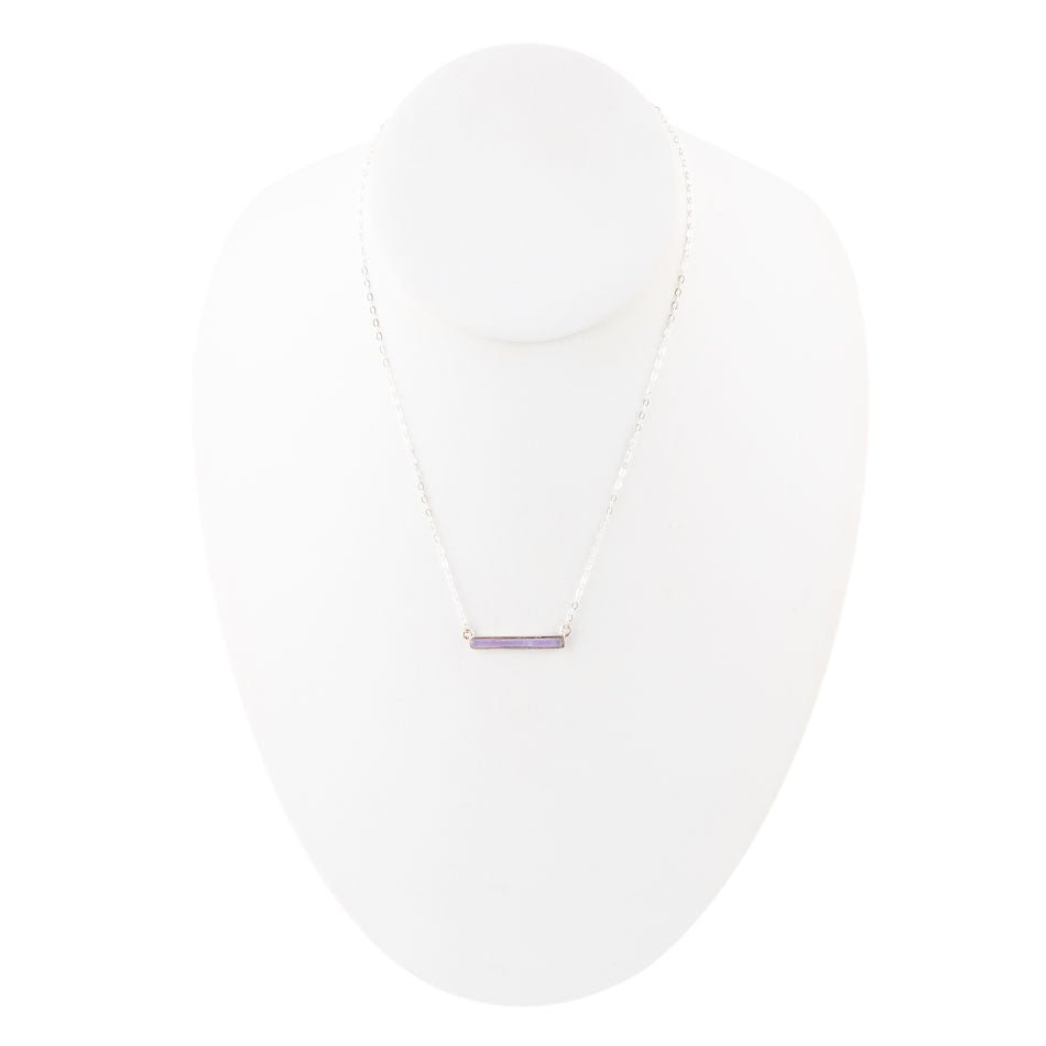 Dainty Amethyst Bar Necklace
