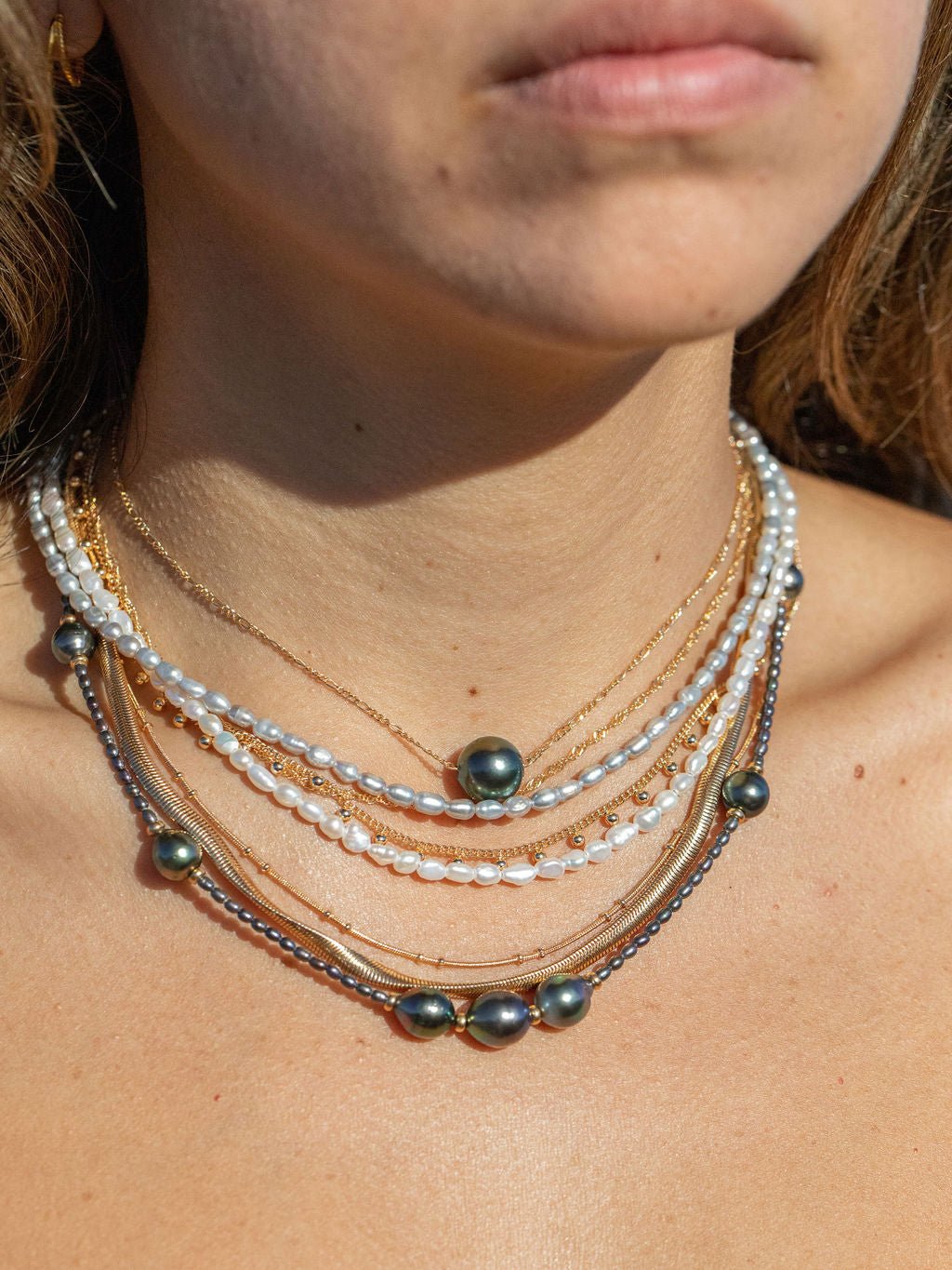 Dainty Gray Pearl Necklace - Maile