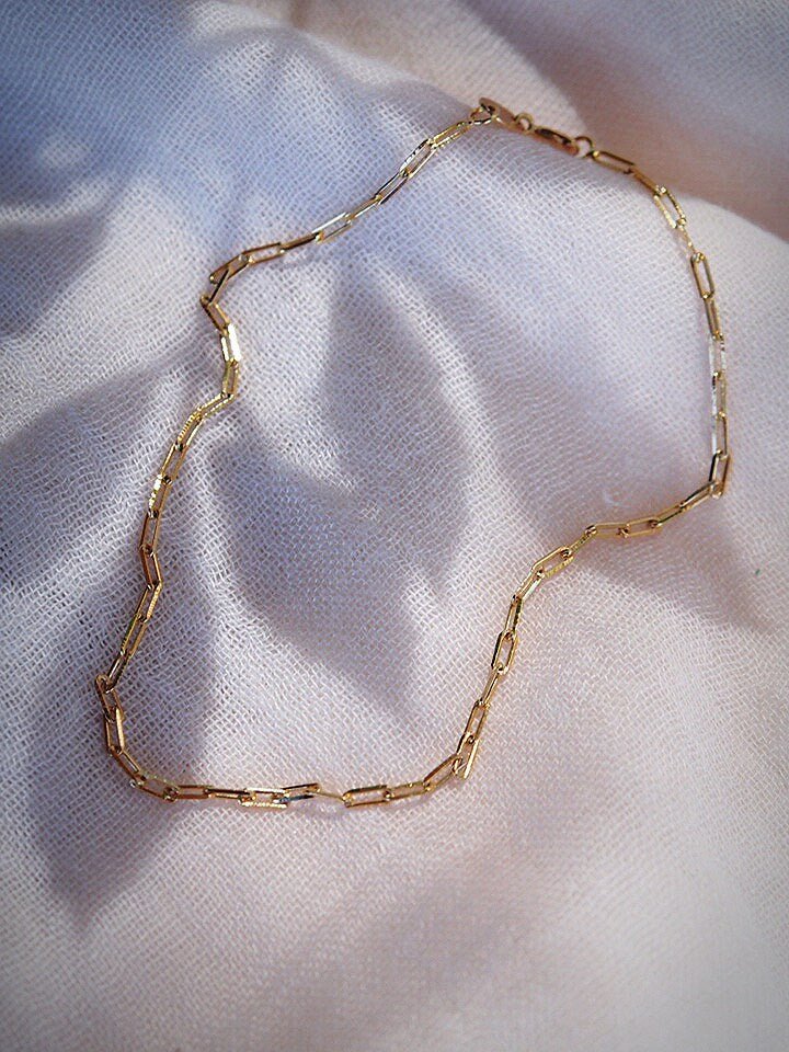 Dainty Paperclip Chain Anklet - Kei