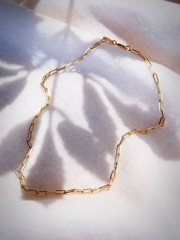 Dainty Paperclip Chain Anklet - Kei