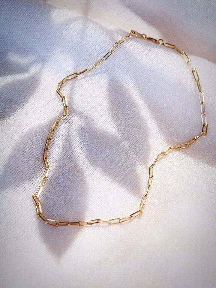 Dainty Paperclip Chain Anklet - Kei