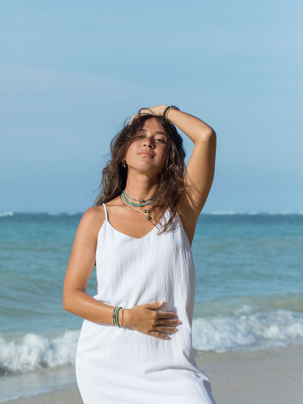 Dainty Turquoise Tahitian Pearl Choker Necklace - Gold Ipo