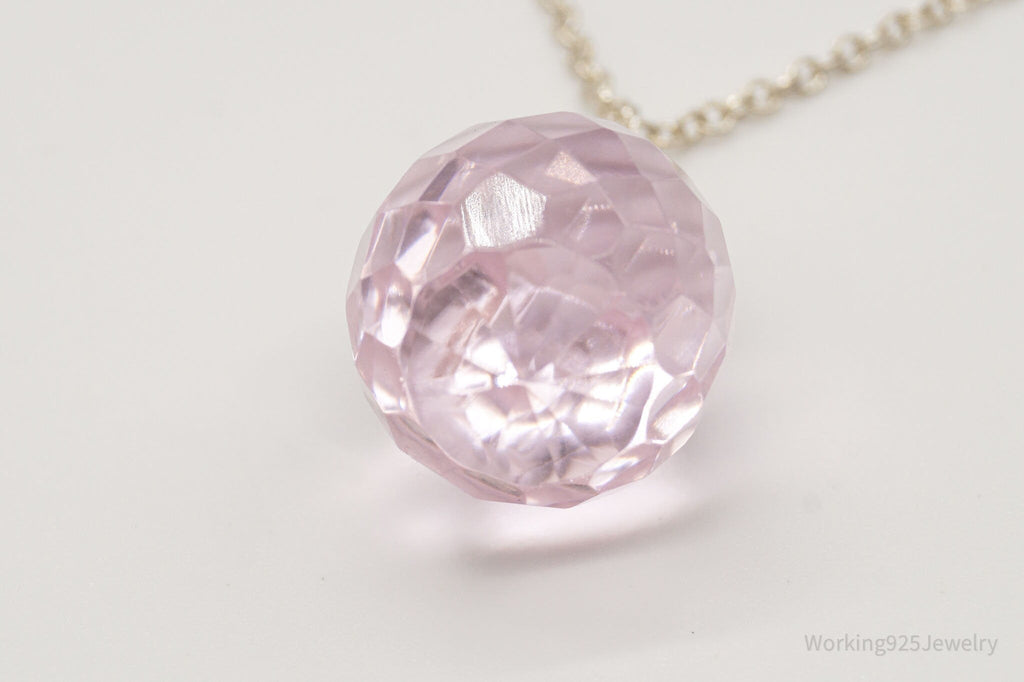 Sandy Designs Large Violet Crystal Sterling Silver Necklace