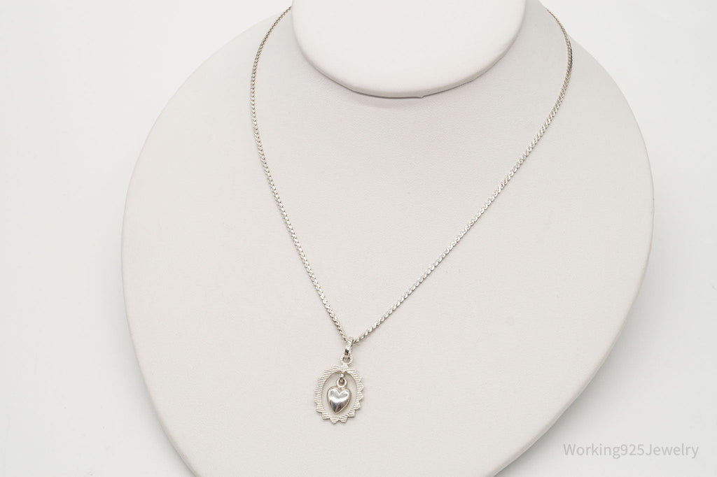 Vintage Modernist Heart 835S Silver Necklace