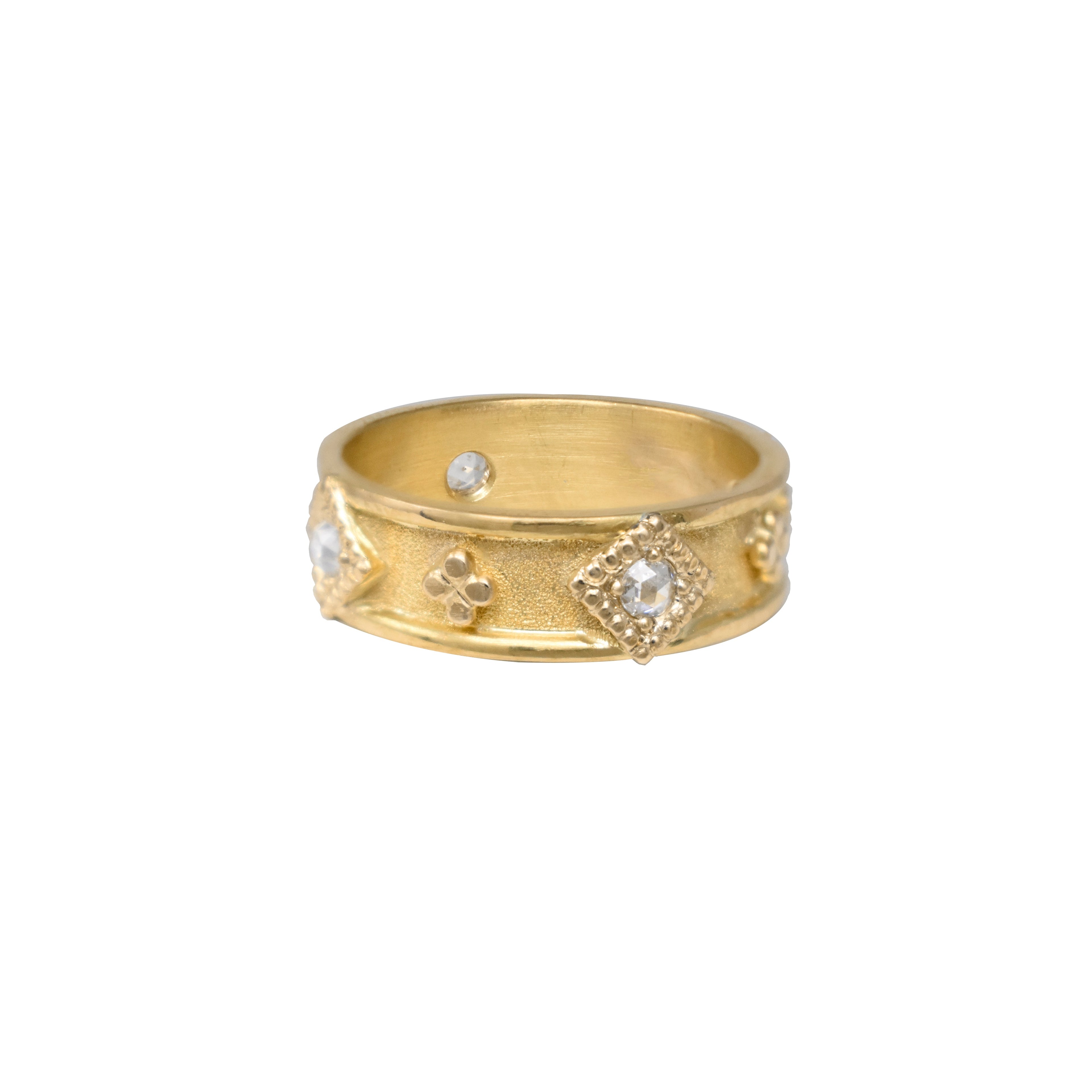 Bastion Ring with Rose Cut Diamonds