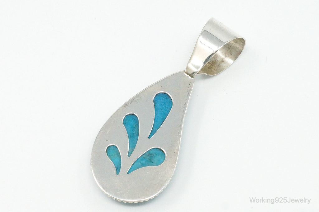 Vintage Desert Rose Trading Co Large Turquoise Sterling Silver Pendant