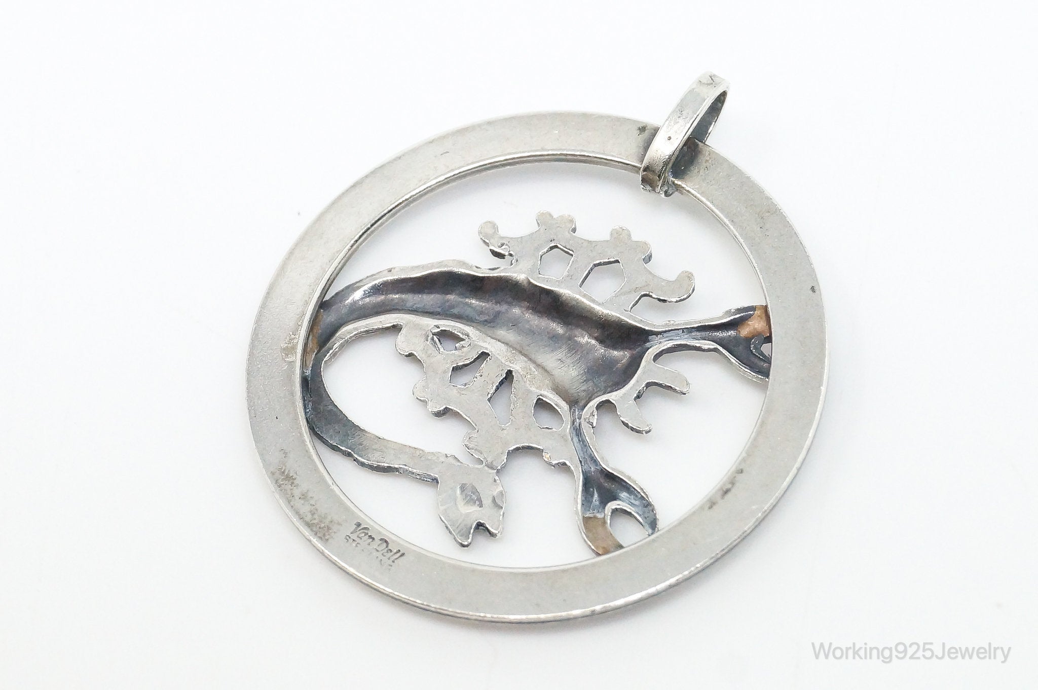 Vintage Designer Van Dell Scorpion Scorpio Sterling Silver Pendant