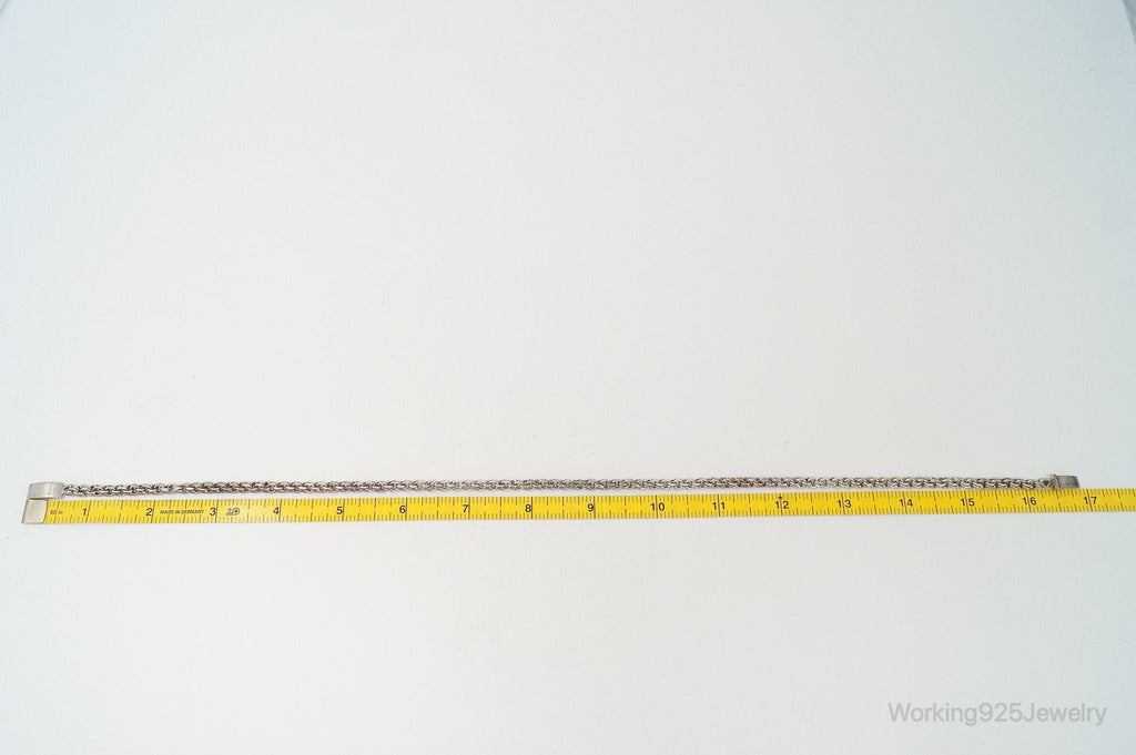 Vintage Mexico Modernist Designer SAUL Sterling Silver Chain Necklace