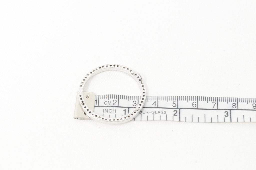 Vintage Cubic Zirconia Geometric Sterling Silver Necklace Pendant