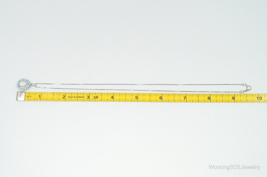 Designer Jane Seymour Blue Topaz Cubic Zirconia Sterling Silver Necklace