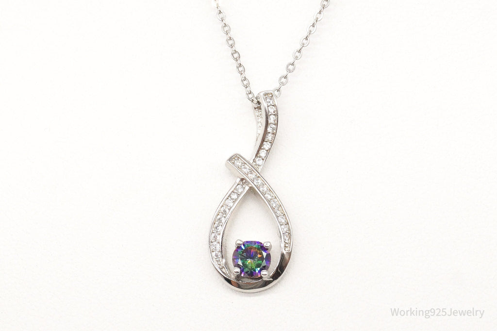 Designer Ryze Mystic Topaz Cubic Zirconia Sterling Silver Necklace
