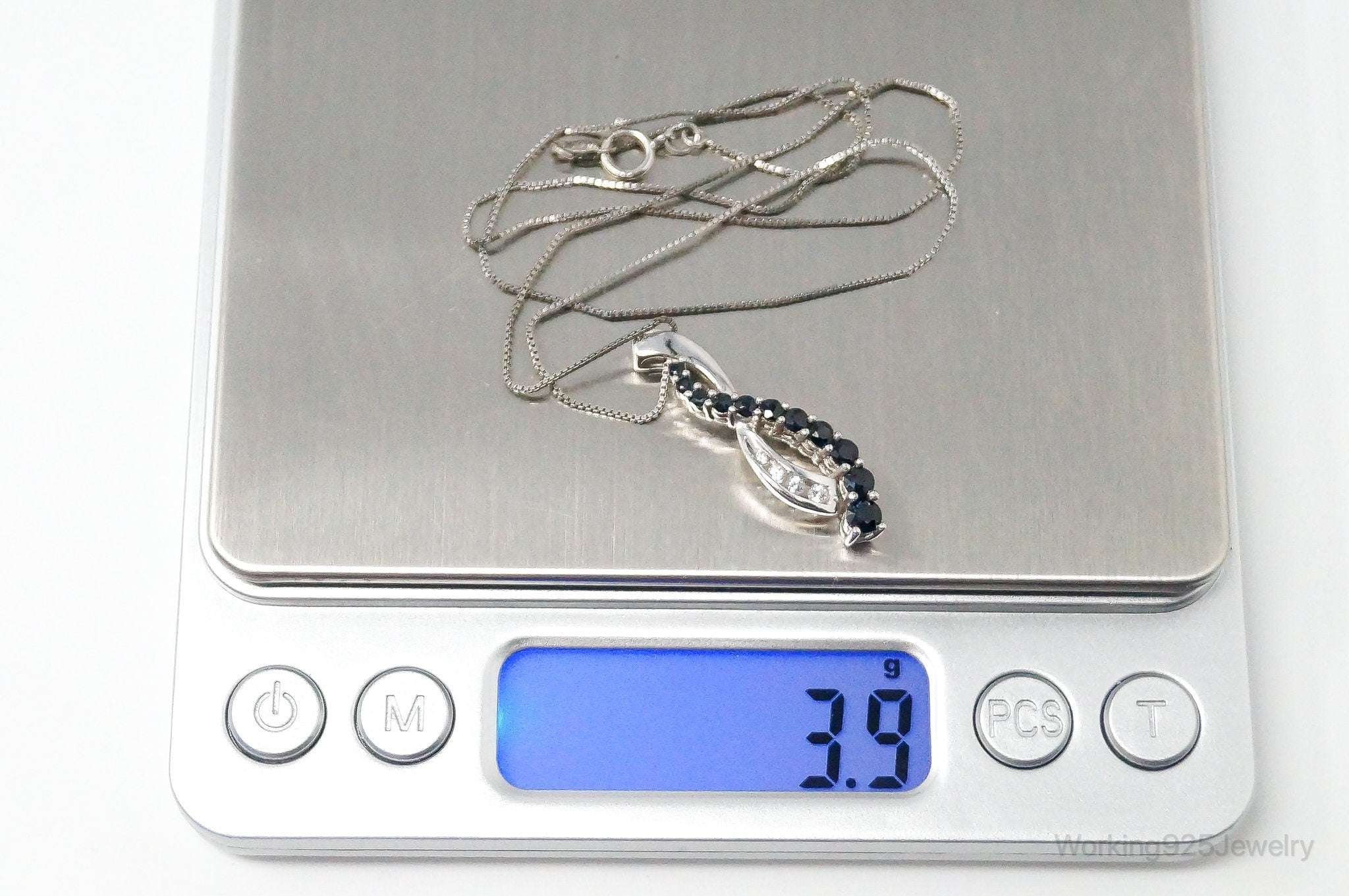 Designer Alwand Vahan Sapphire Cubic Zirconia Sterling Silver Necklace