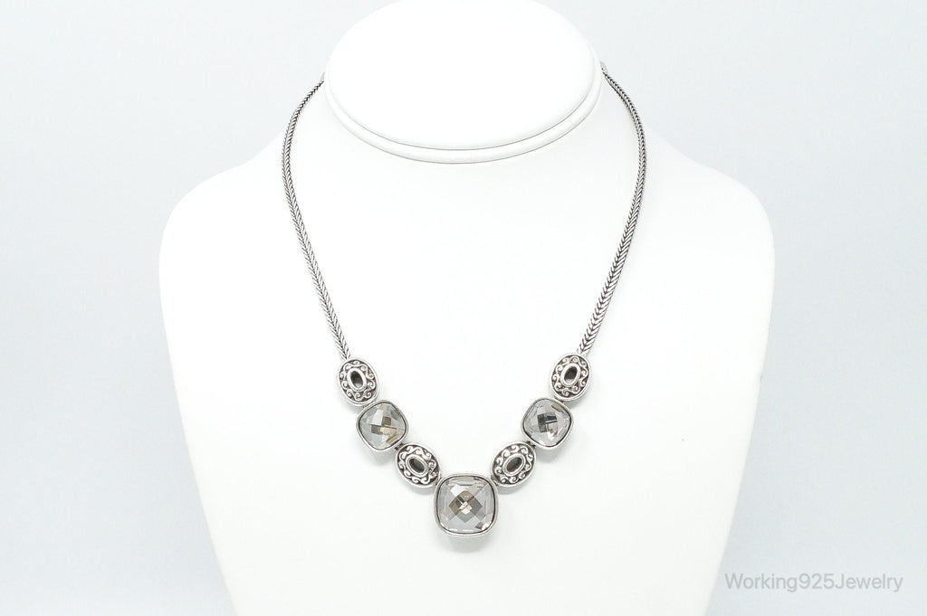 Designer Brighton 'Venus Rising" Crystal Toggle Sterling Silver Necklace