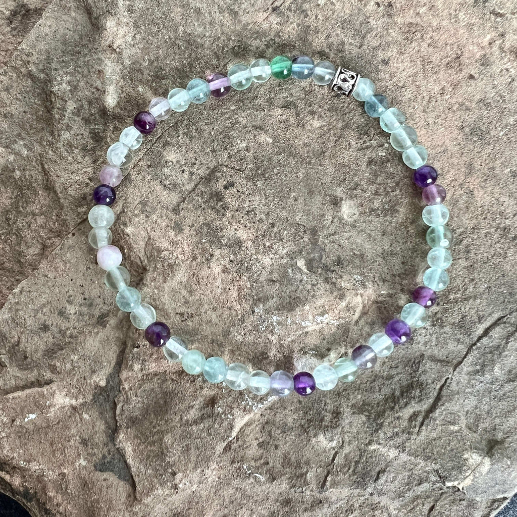 Fluorite and Amethyst Mini Bracelet
