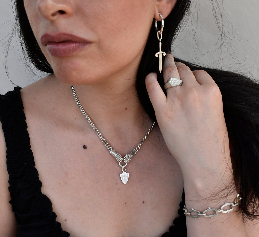 Rondel Dagger Hoop Charm