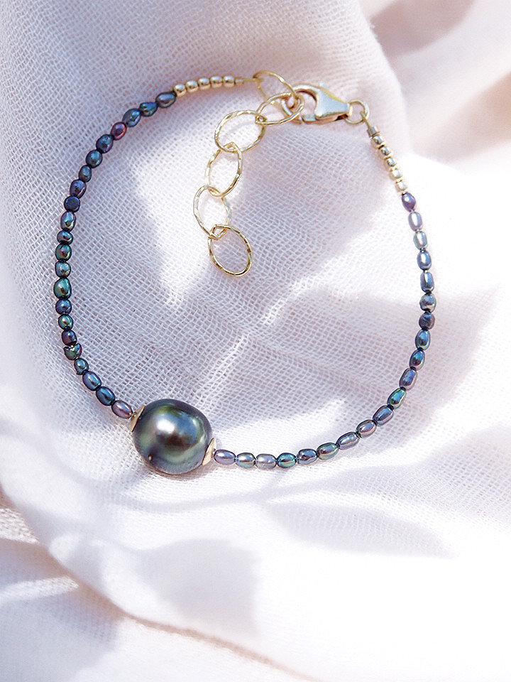 Genuine Tahitian Pearl Bracelet - Gold Kaimalie
