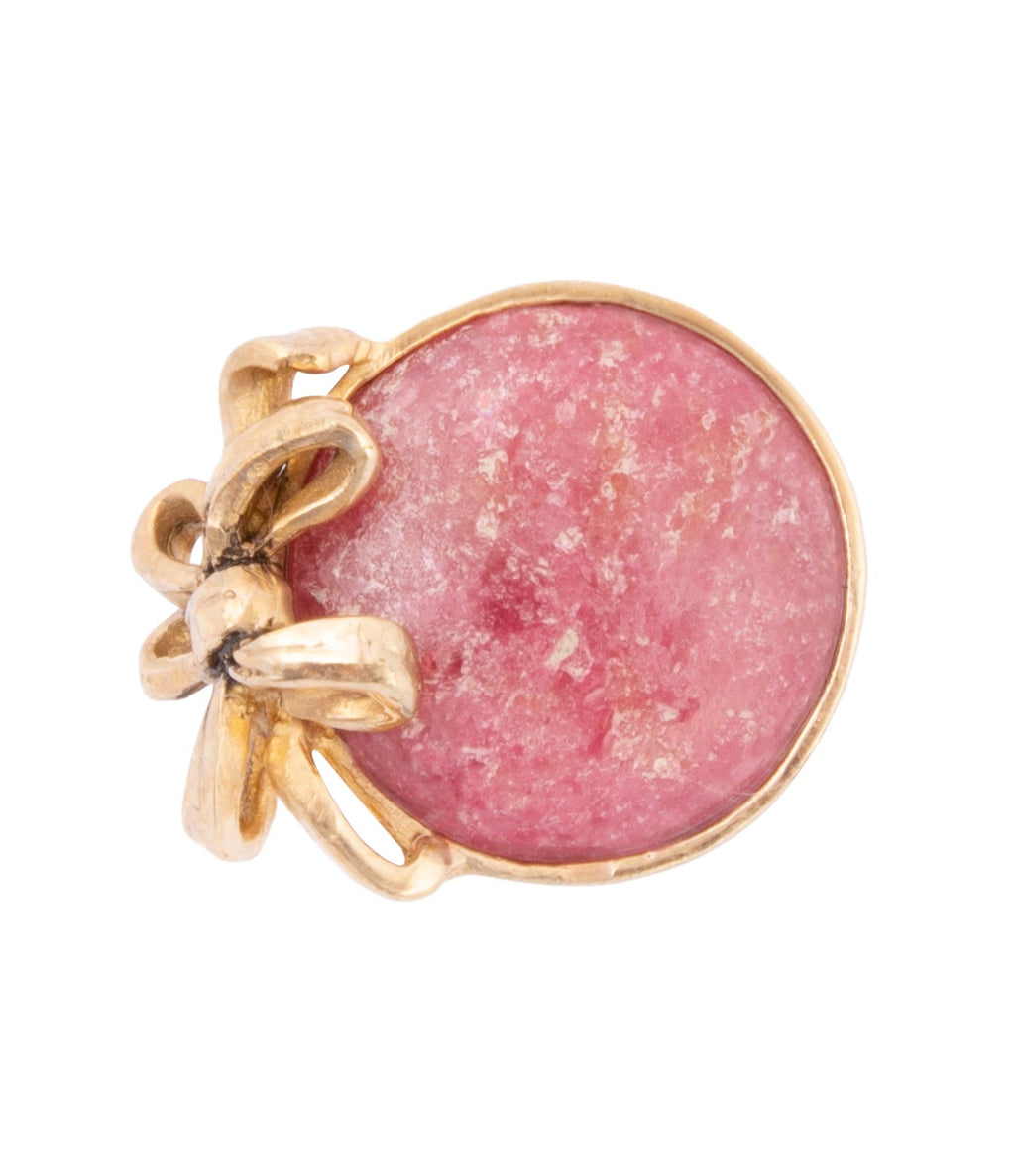 Gifted Pink Rhodonite Golden Bow Ring