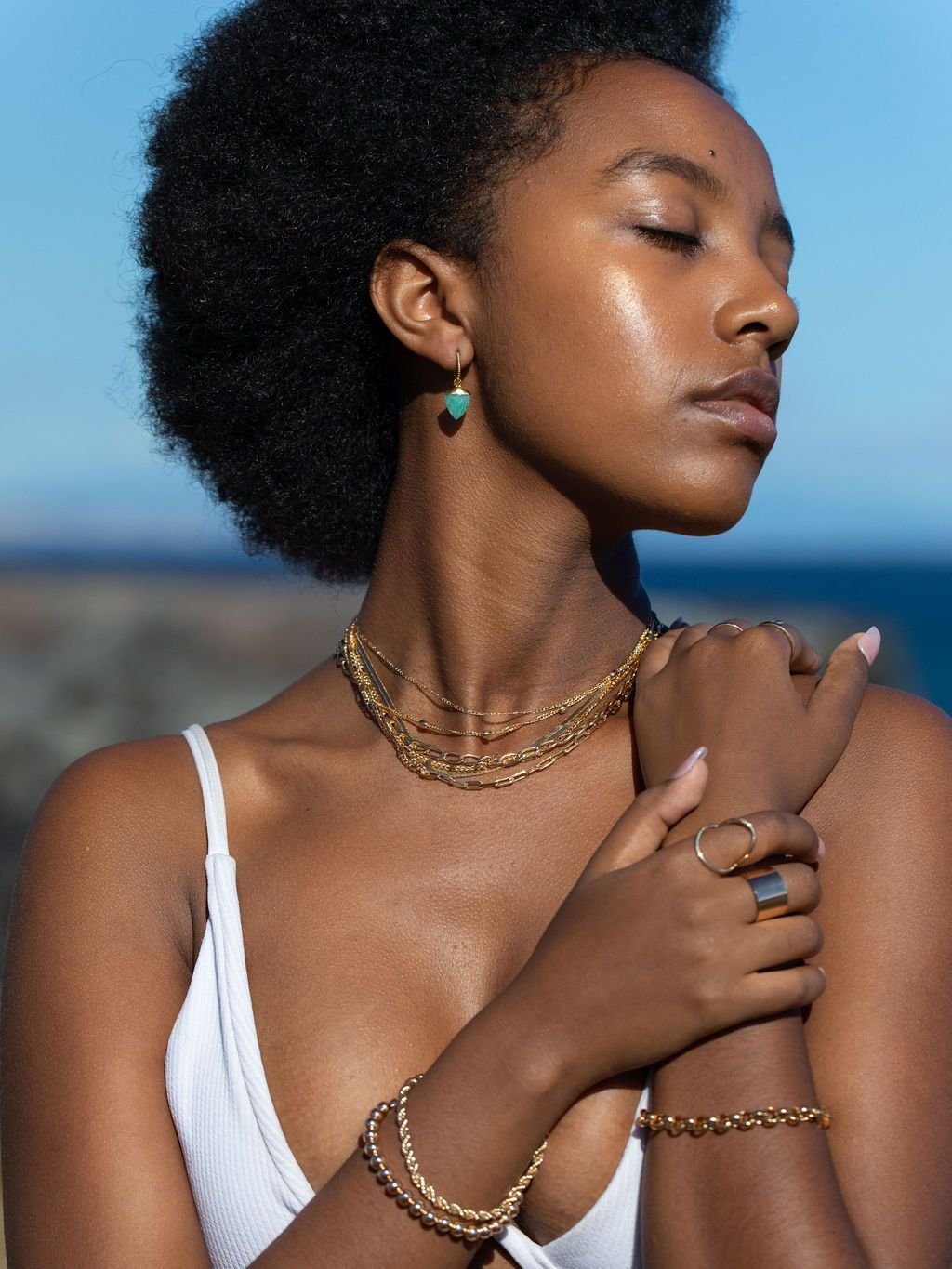 Gold Filled Dainty Figaro Chain Necklace - Halani