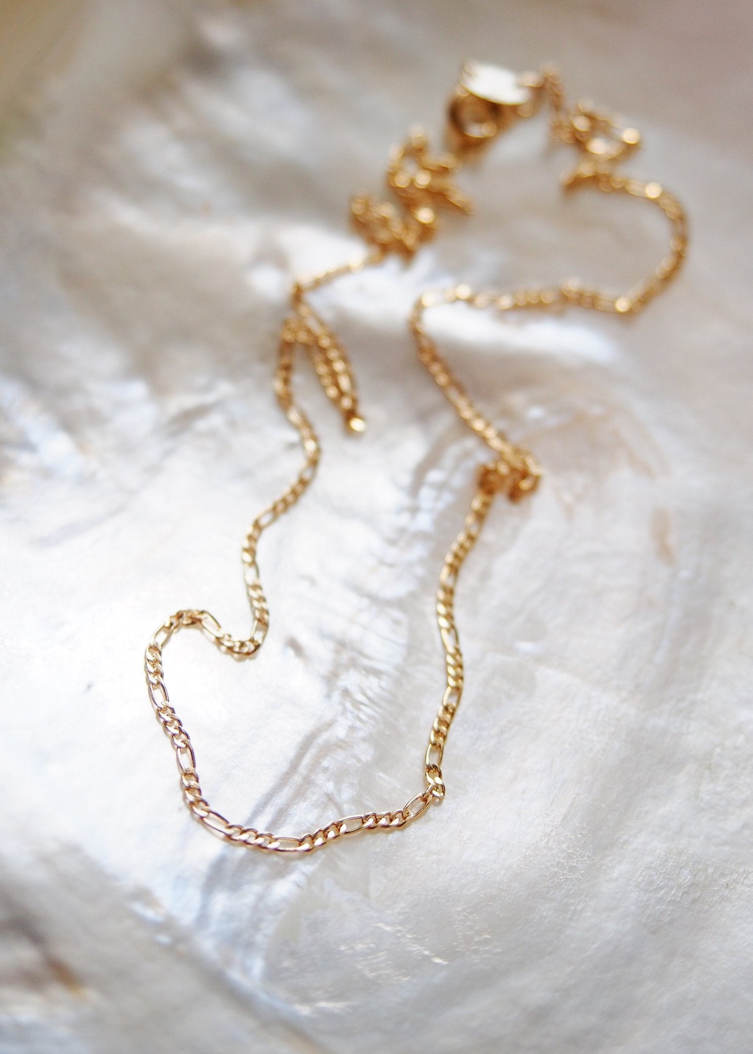 Gold Filled Dainty Figaro Chain Necklace - Halani