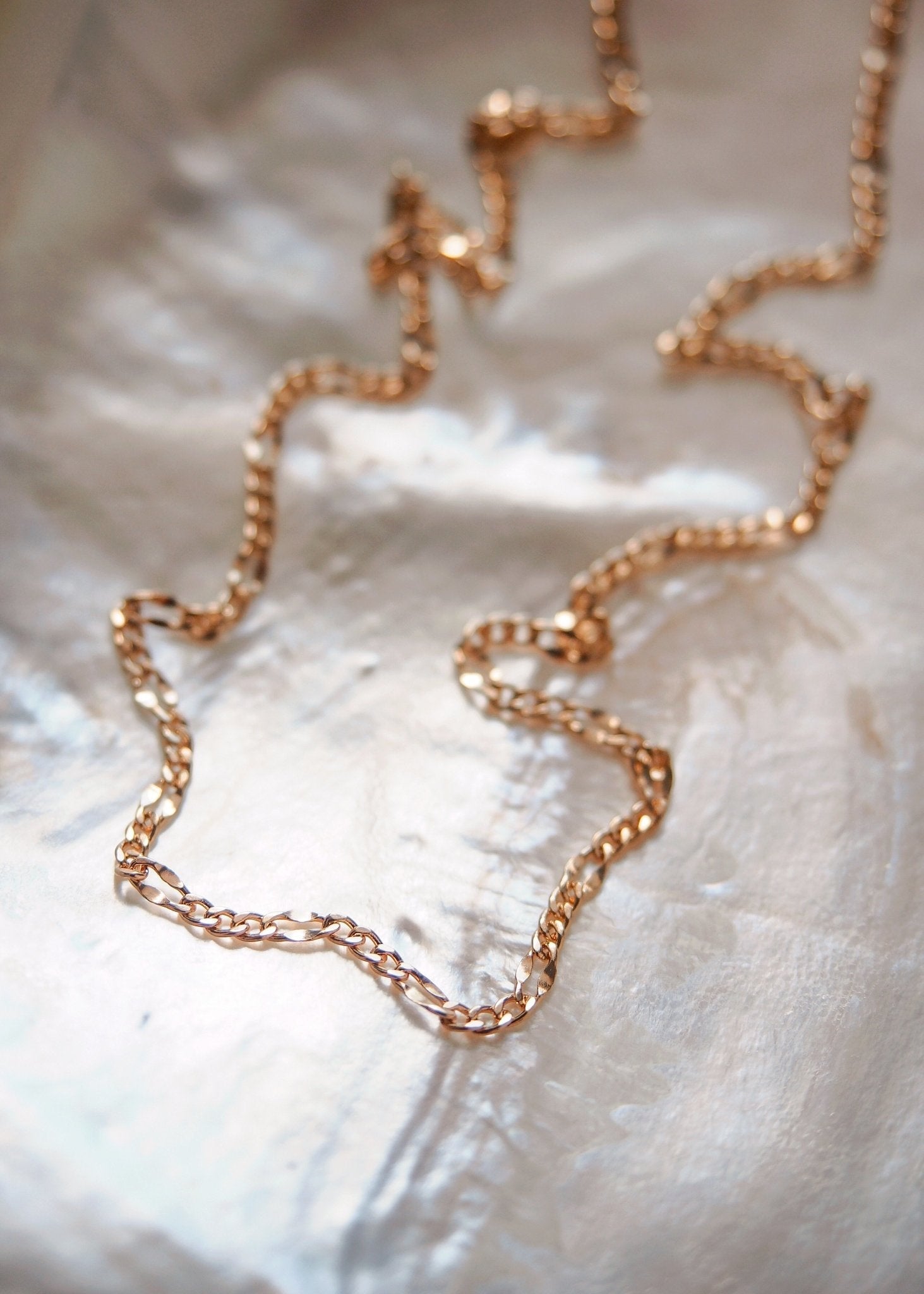 Sale - Gold Filled Dapped Figaro Chain Necklace - Kaile'a