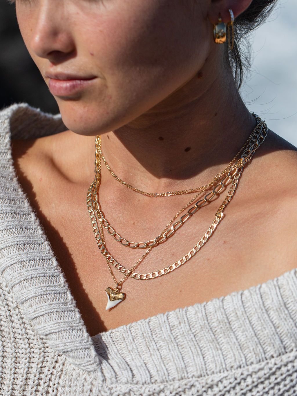 Sale - Gold Filled Dapped Figaro Chain Necklace - Kaile'a