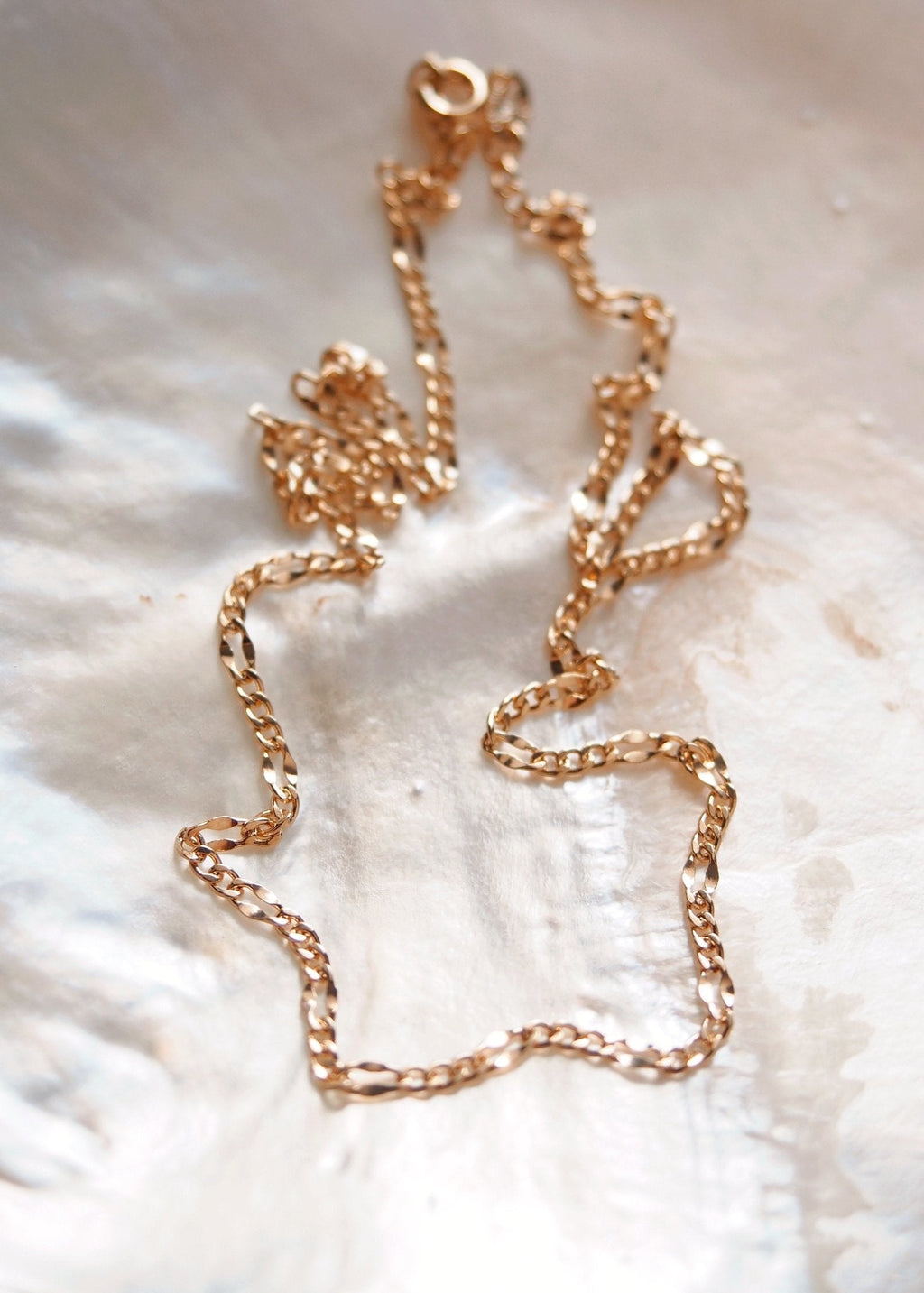 Sale - Gold Filled Dapped Figaro Chain Necklace - Kaile'a