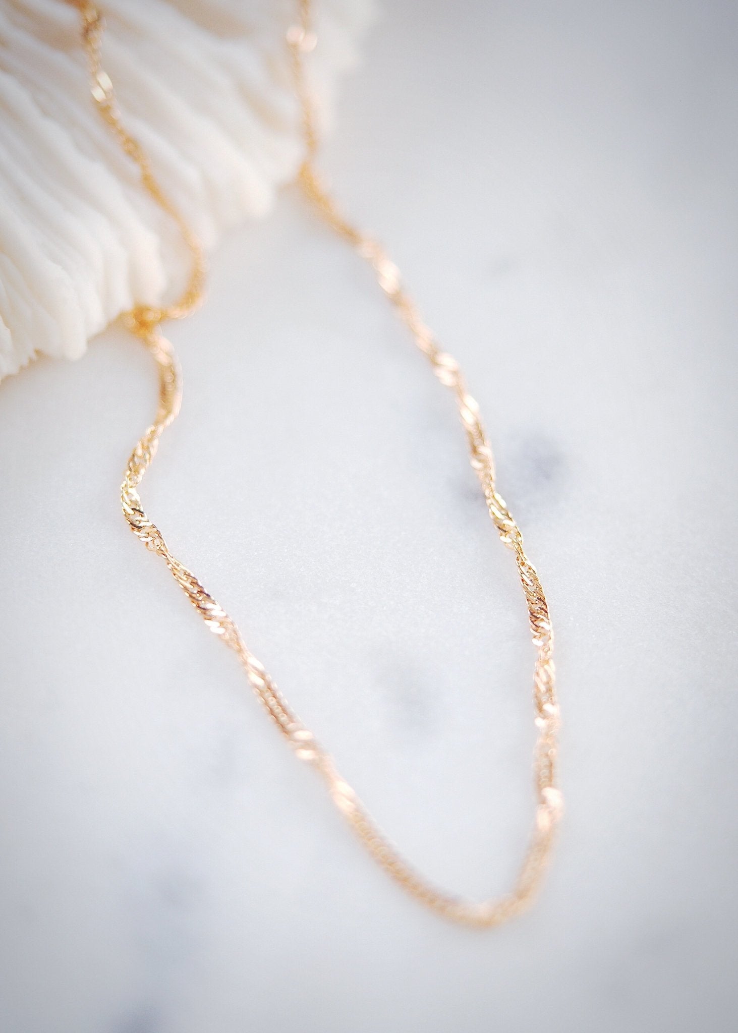 Gold Filled Singapore Chain Necklace - Luana