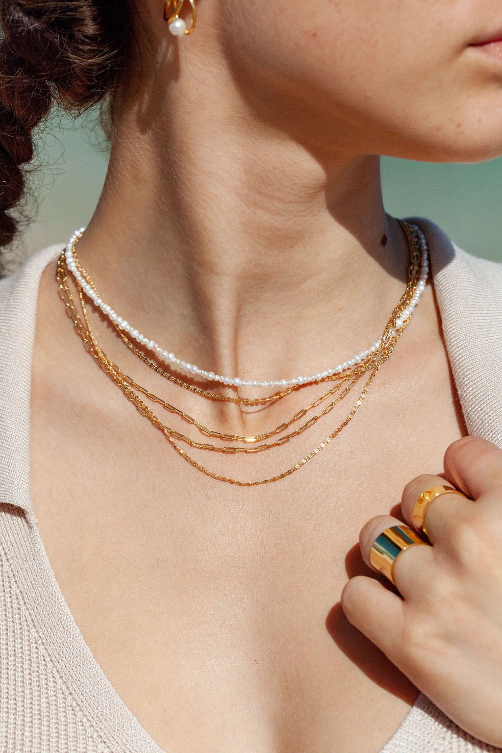 Gold Filled Snail Chain Necklace