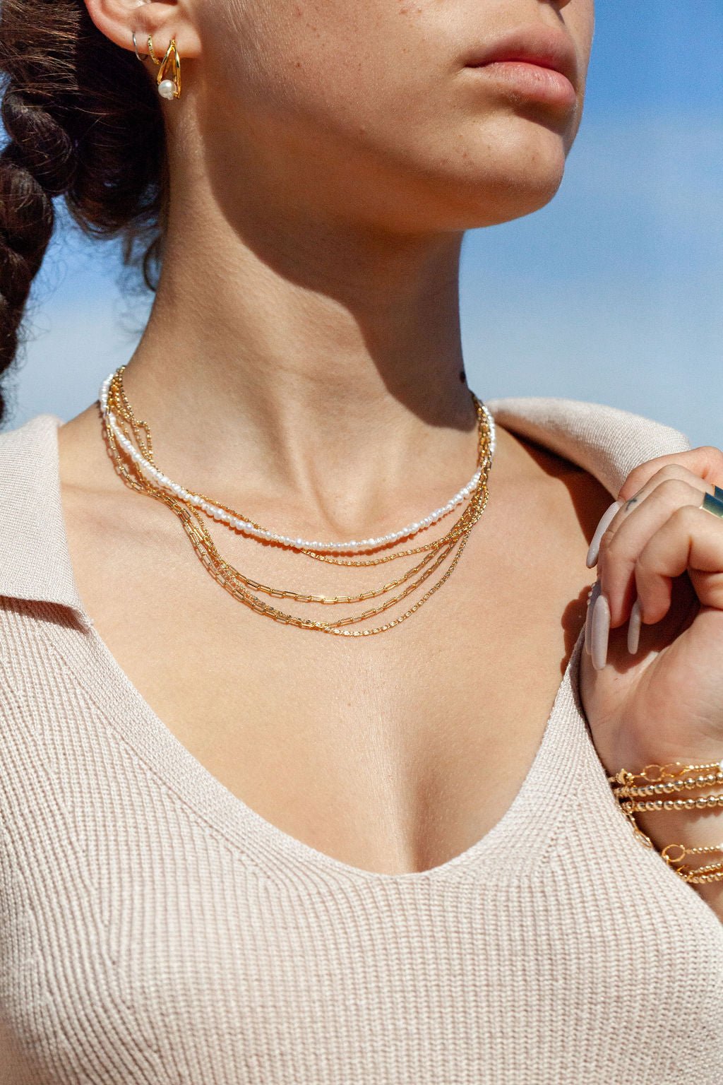 Gold Filled Snail Chain Necklace