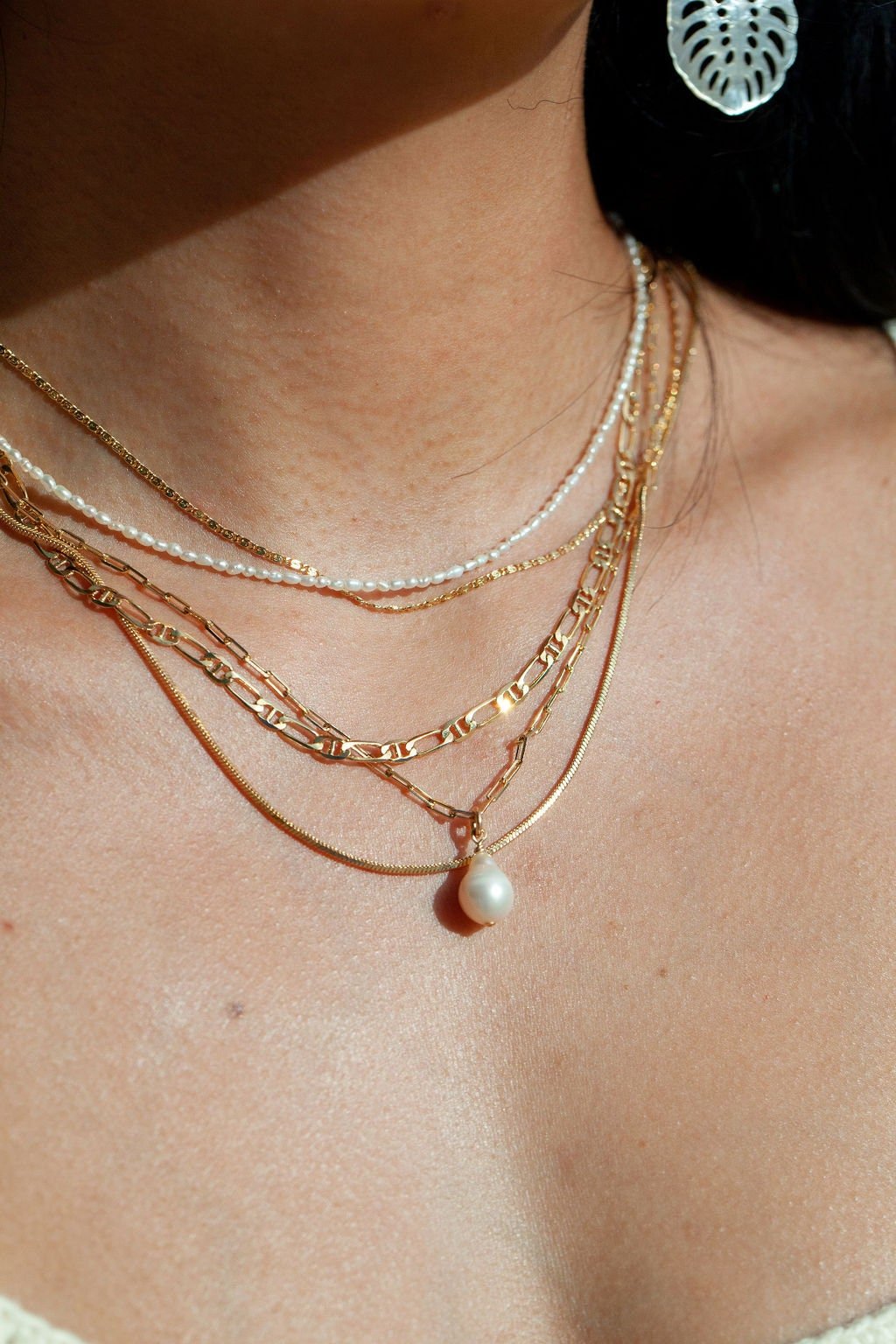 Gold Filled Snail Chain Necklace