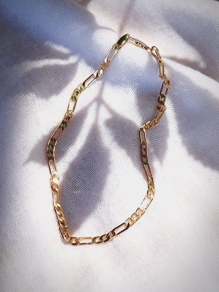 Gold Flat Figaro Chain Anklet - Kaipo'i