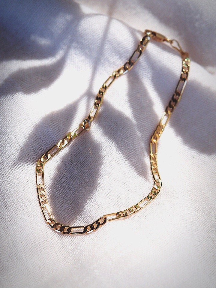 Gold Flat Figaro Chain Anklet - Kaipo'i