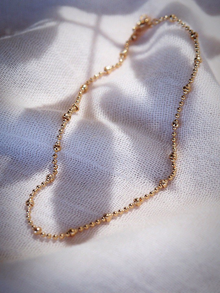 Gold Satellite Ball Chain Anklet - Kamalei
