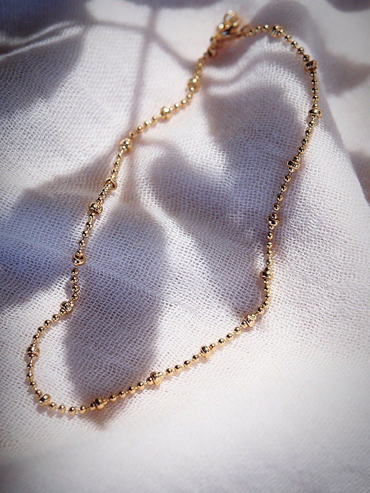 Gold Satellite Ball Chain Anklet - Kamalei