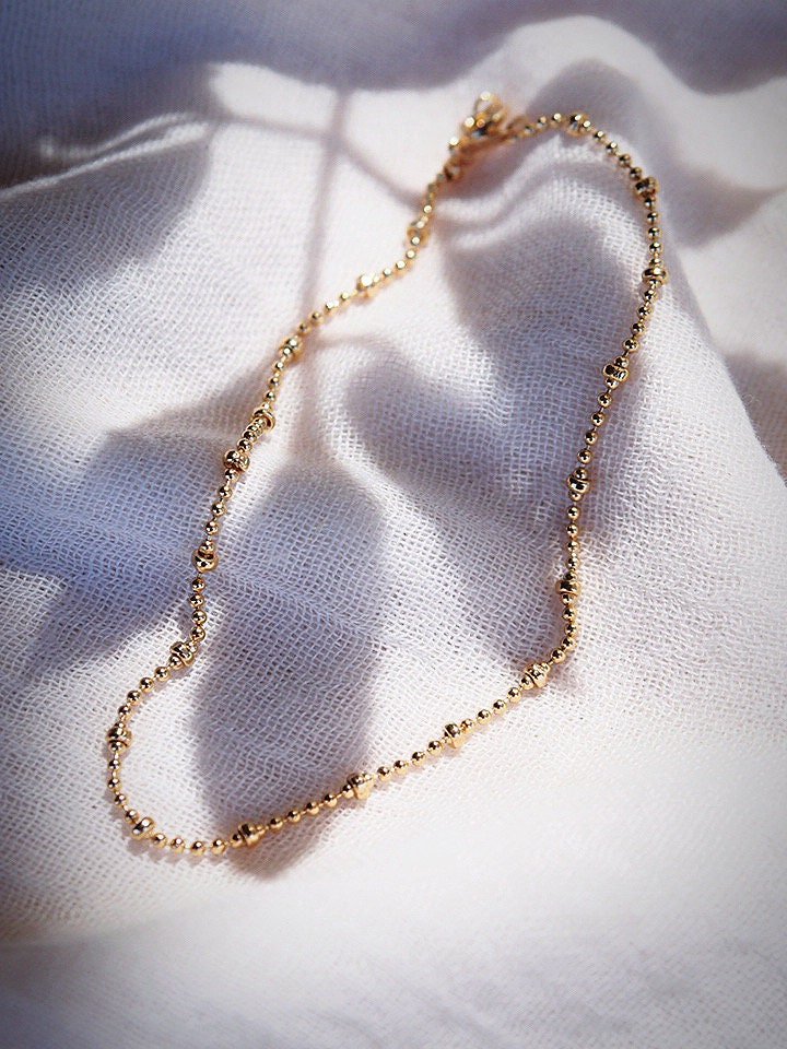 Gold Satellite Ball Chain Anklet - Kamalei