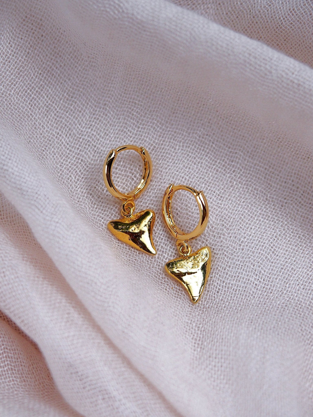 Gold Shark Tooth Hoop Earrings - Nahu