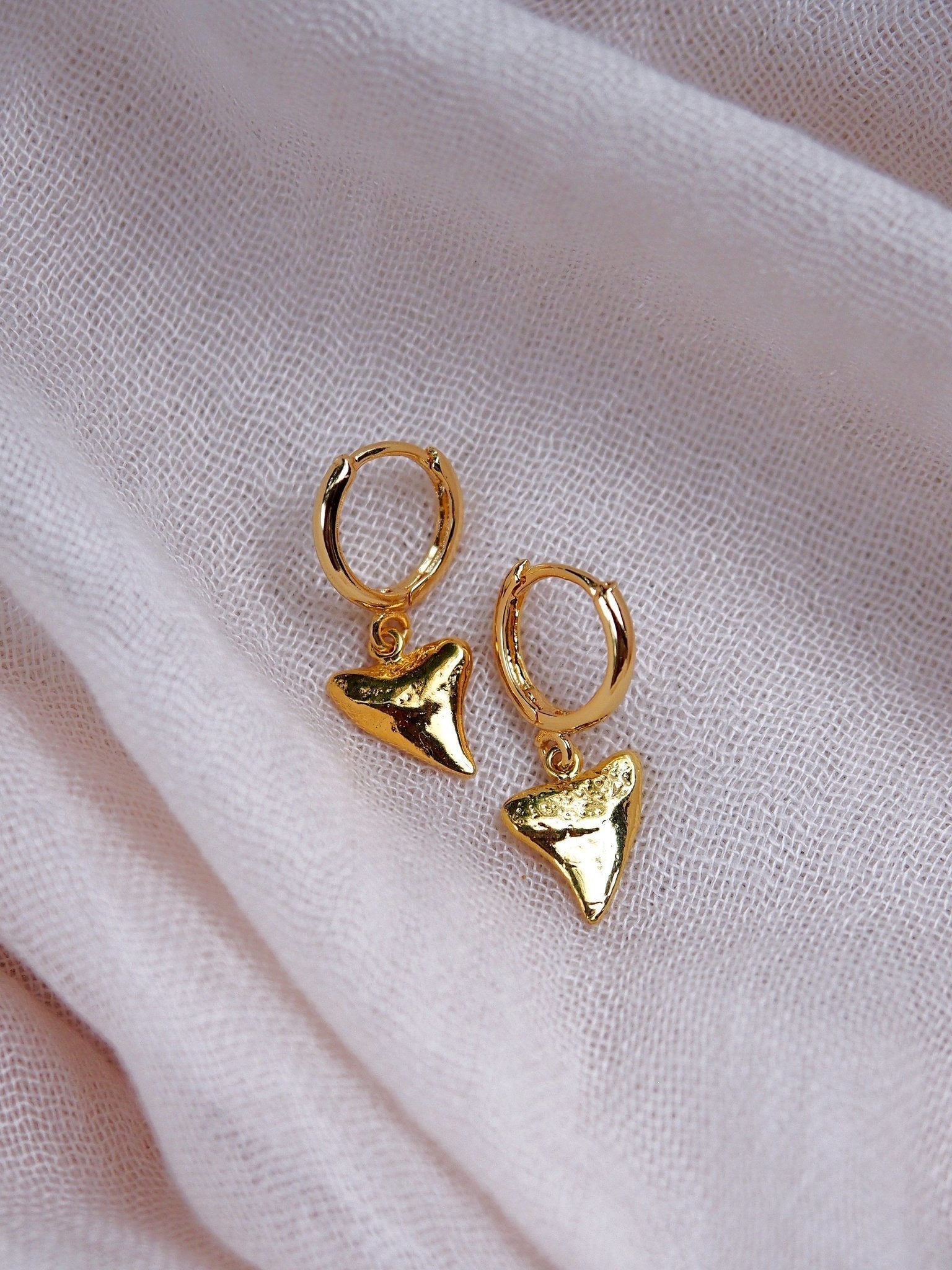 Gold Shark Tooth Hoop Earrings - Nahu