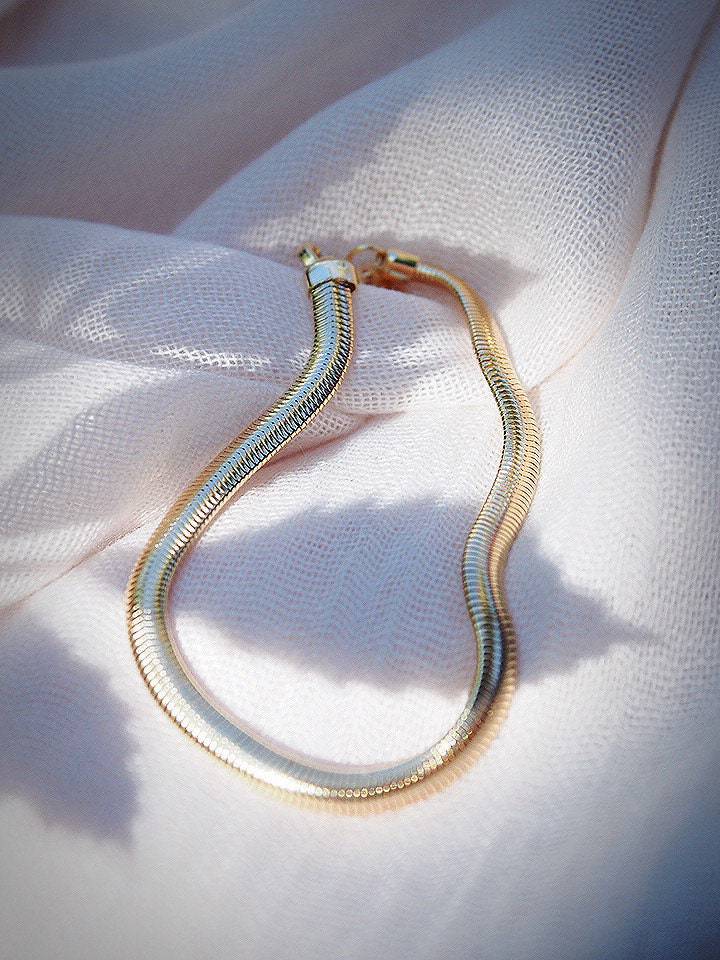 Gold Snake Herringbone Bracelet - Kūha'o