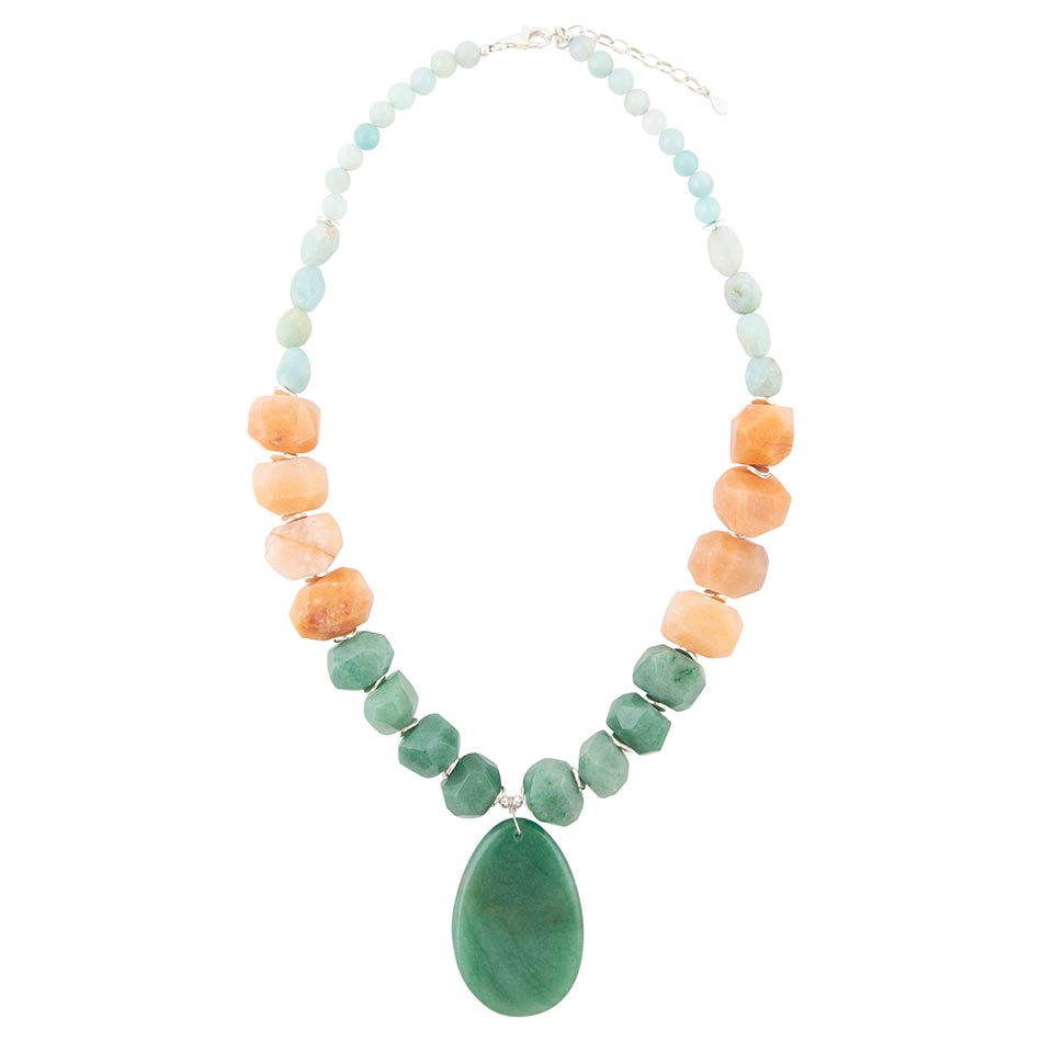 Green Aventurine Bold Pendant Necklace