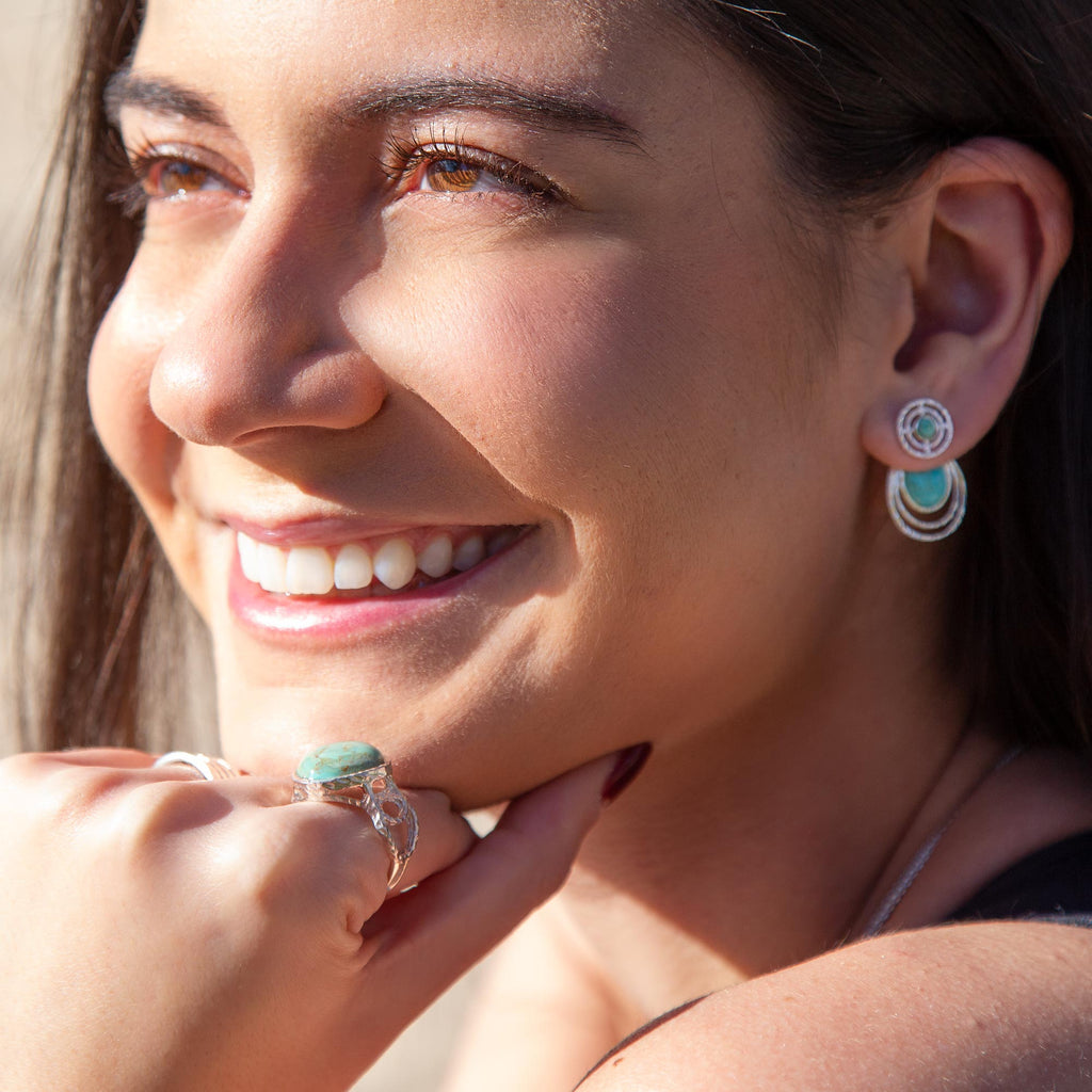 Hypnosis Turquoise and Sterling Silver Earrings