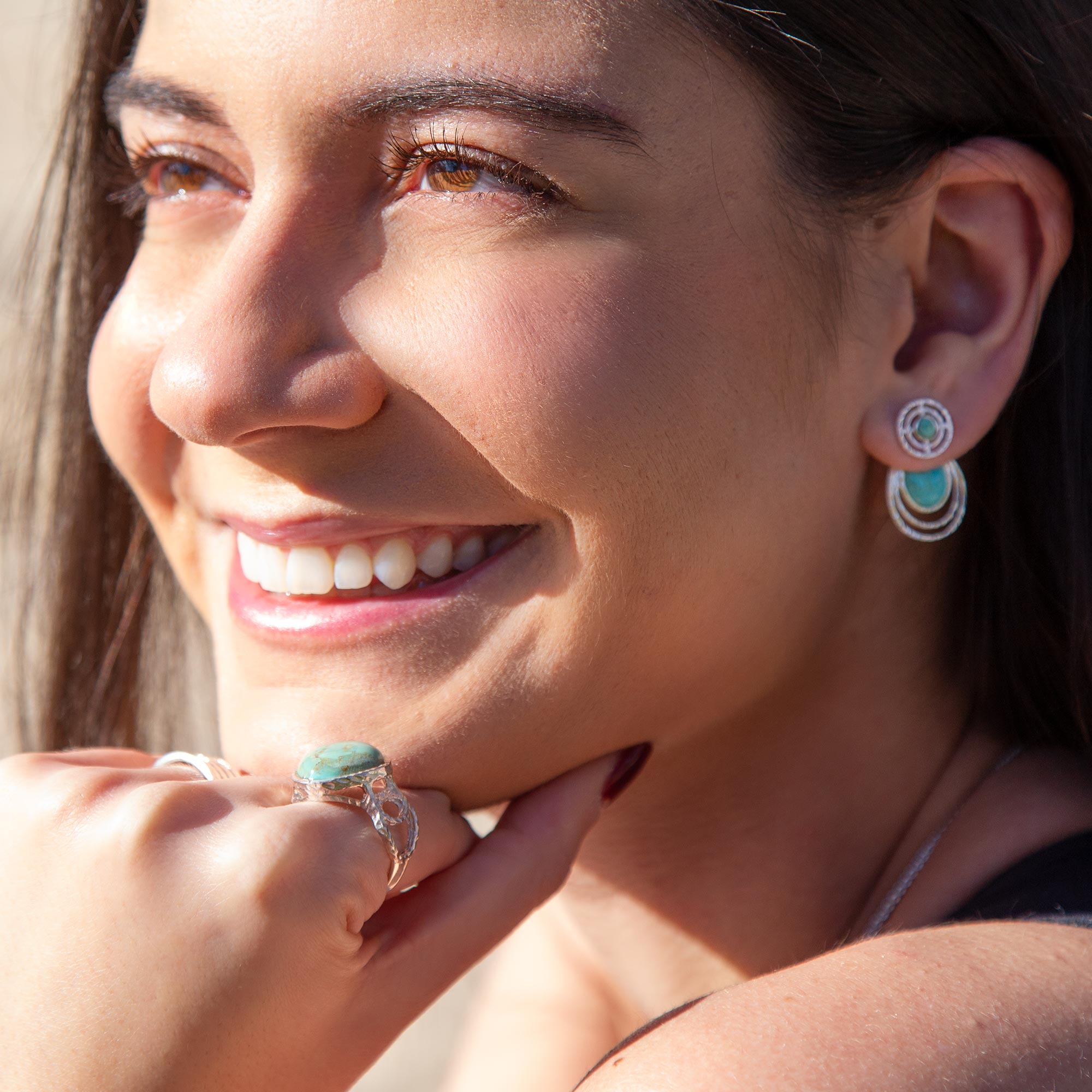 Hypnosis Turquoise and Sterling Silver Earrings