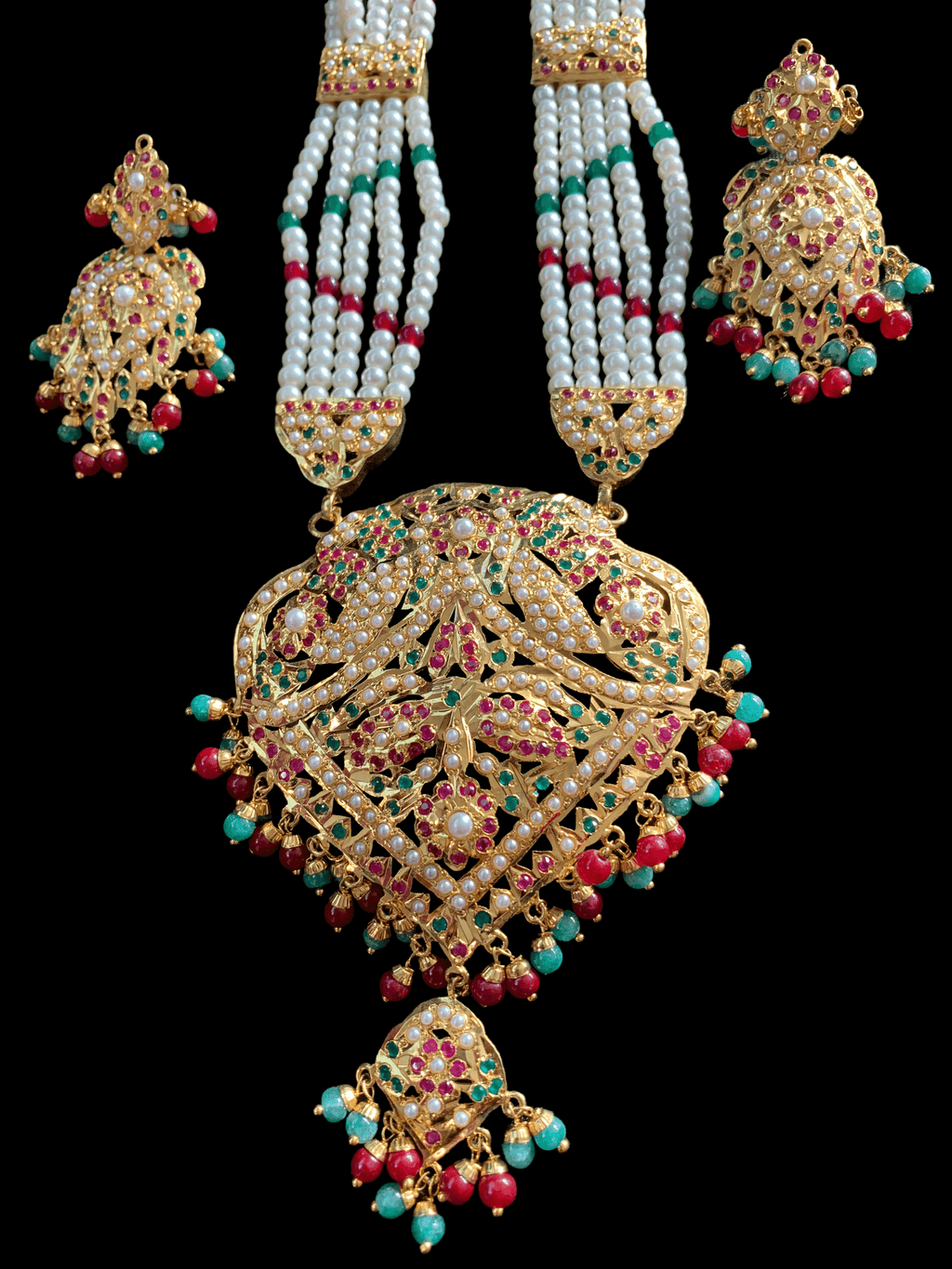 LN151 Azya punjabi Jadau Rani haar in pearls ( SHIPS IN 4 WEEKS )