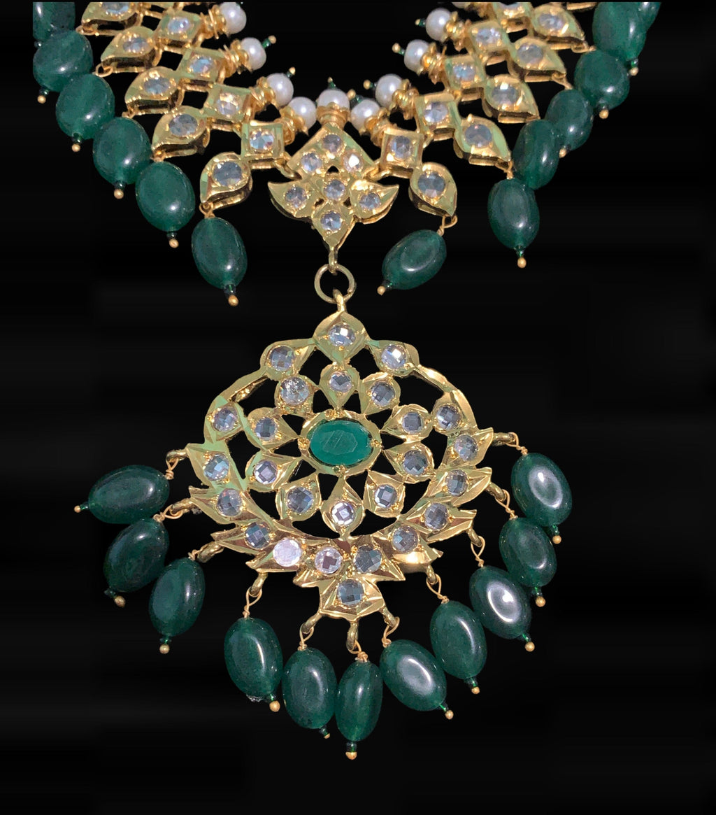 NS100 Tanika necklace set in green ( READY TO SHIP )