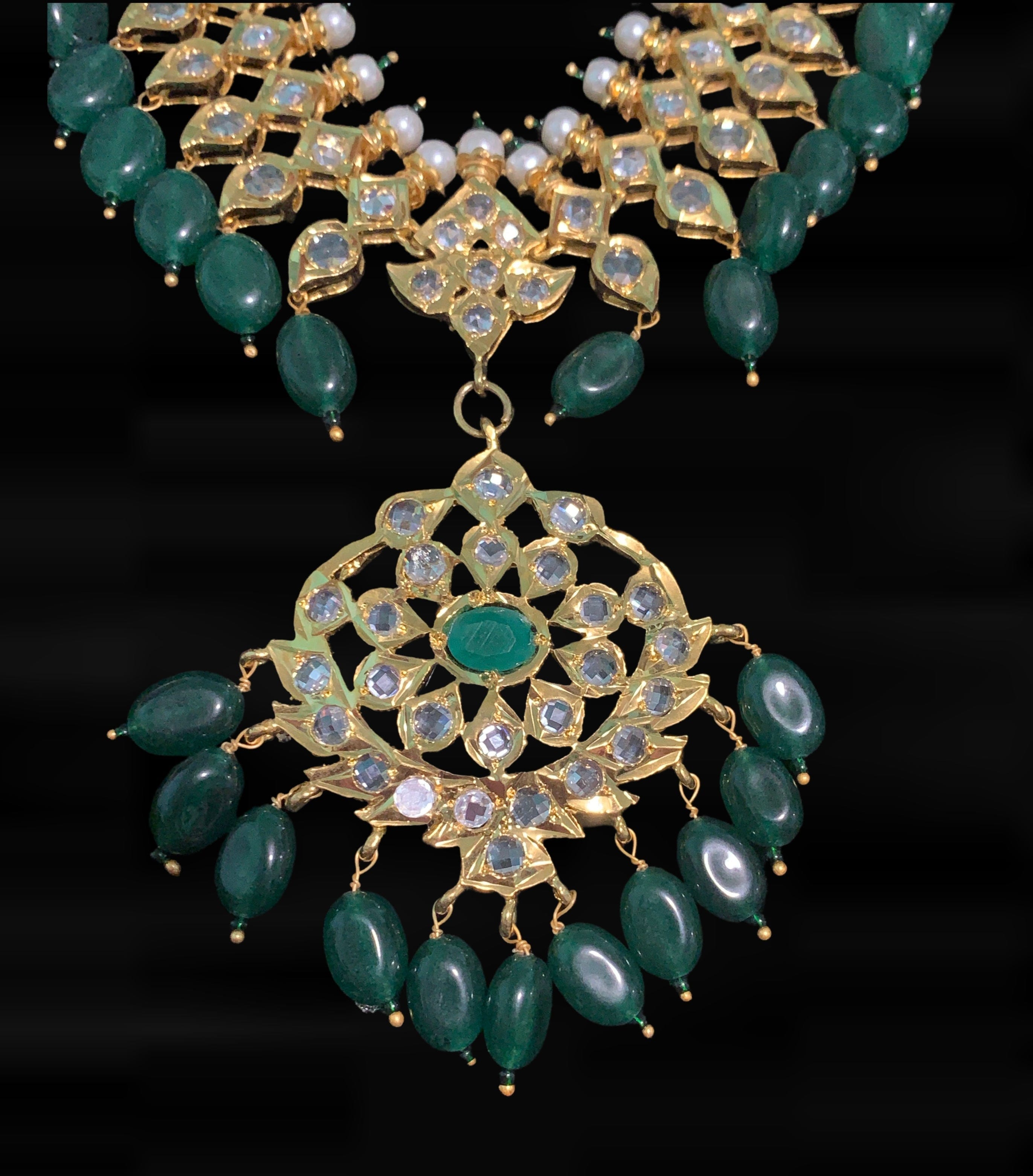 NS100 Tanika necklace set in green ( READY TO SHIP )