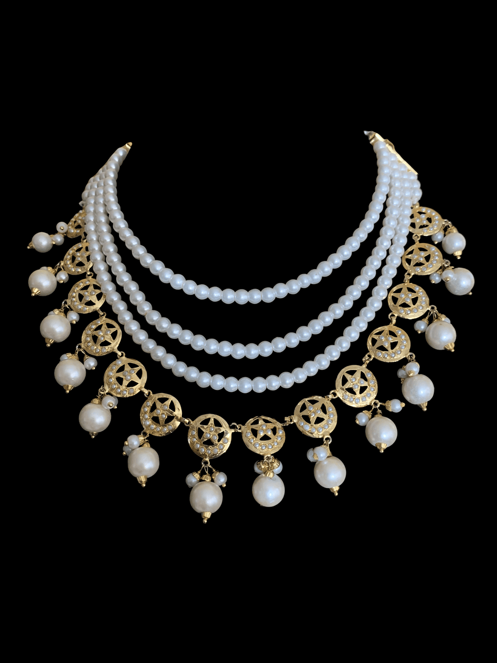 NS314 sitara jadau set in pearls (SHIPS IN 2 WEEKS  )