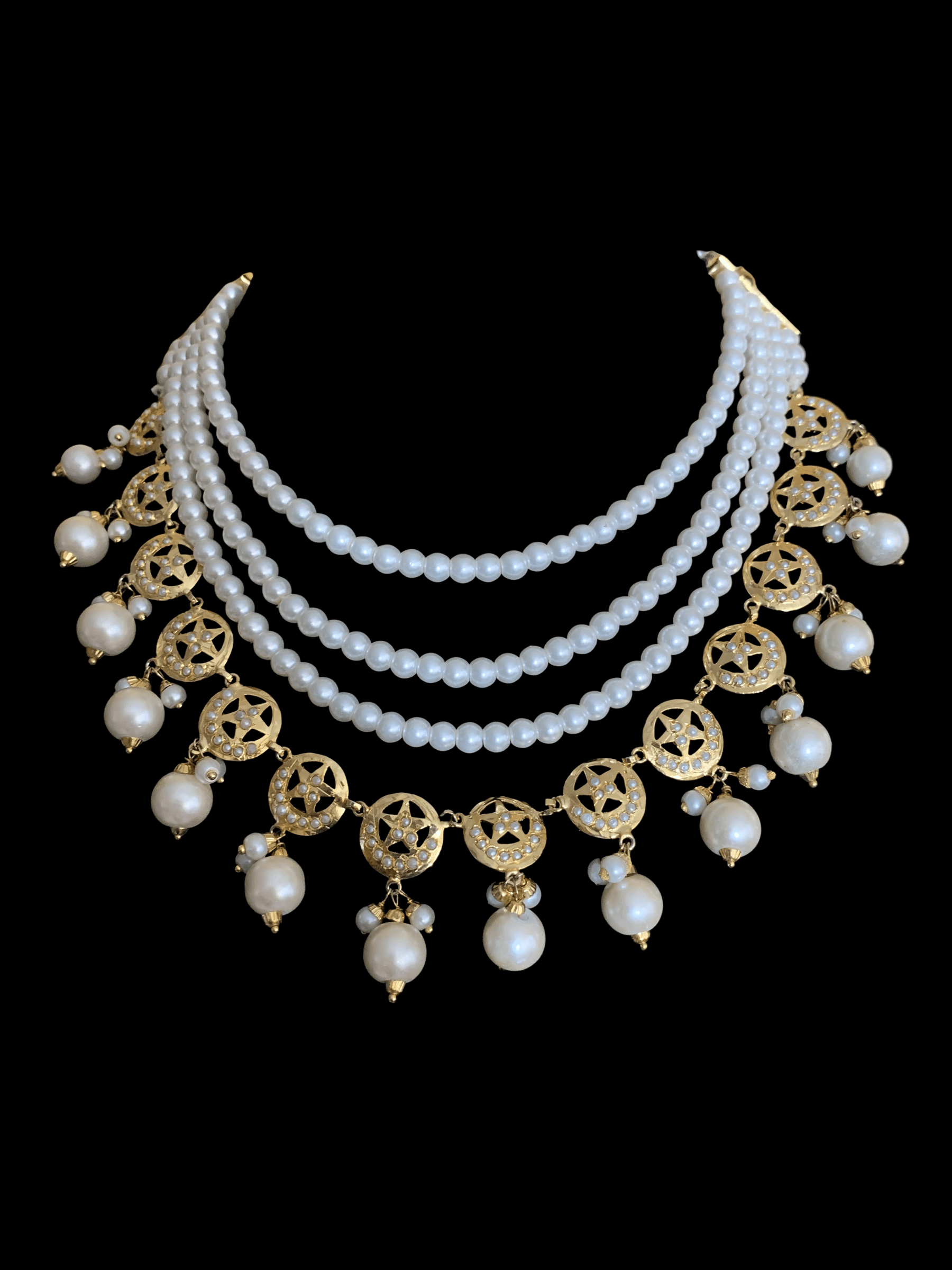 NS314 sitara jadau set in pearls (SHIPS IN 2 WEEKS  )