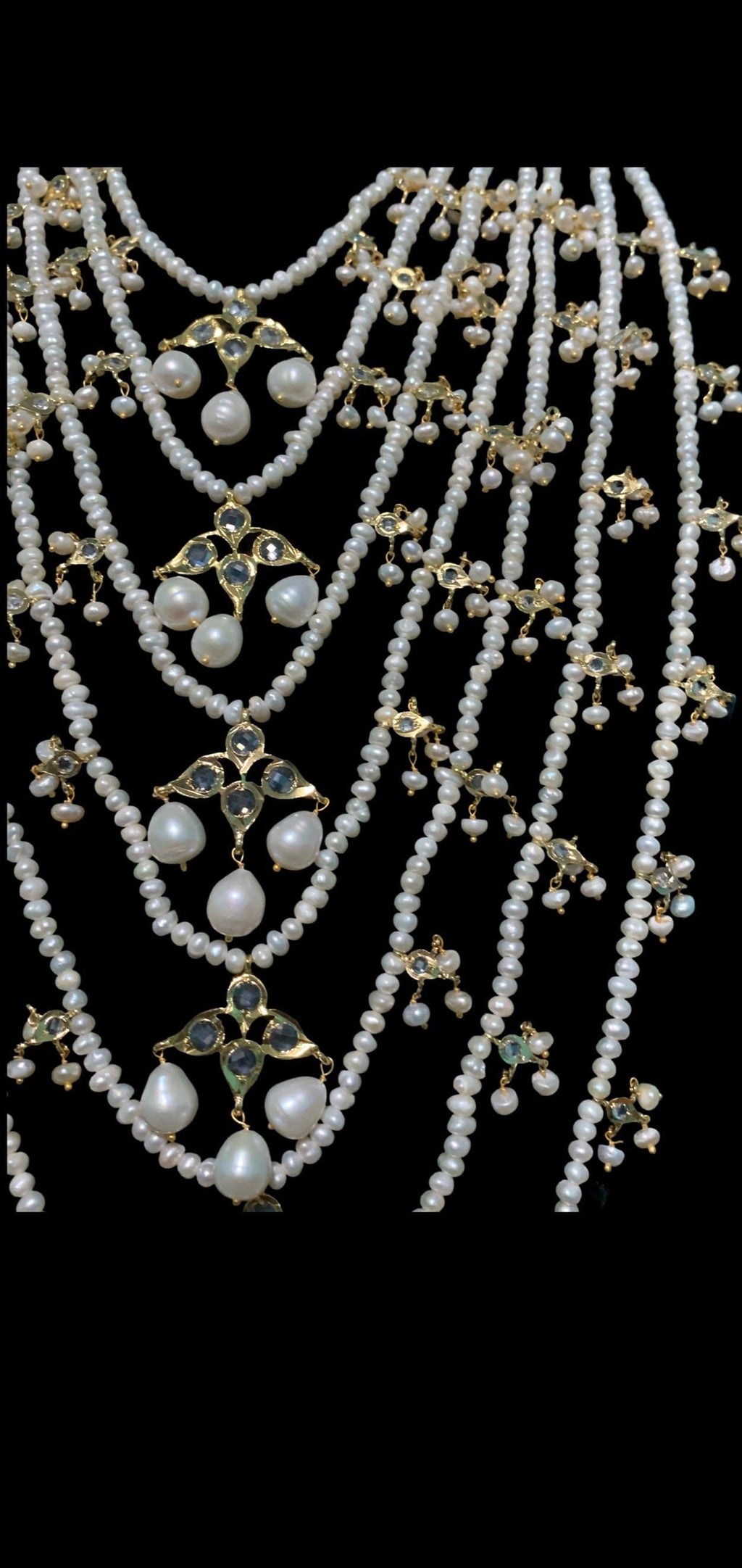 SAT13 Tameem Hyderabadi satlada in fresh water pearls (READY TO SHIP )