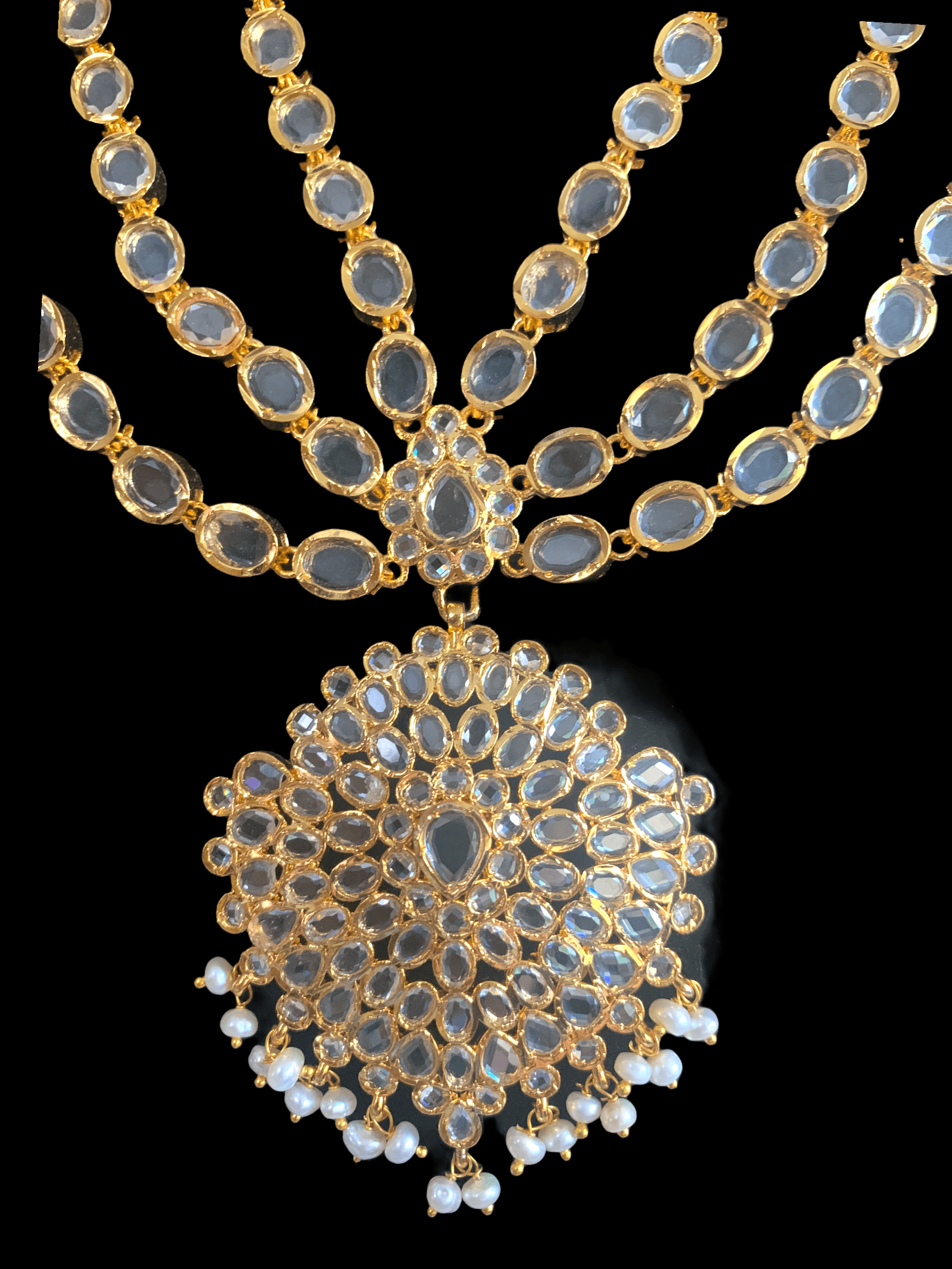 LN107 Marihah gold plated Rani haar in fresh water pearls ( READY TO SHIP )