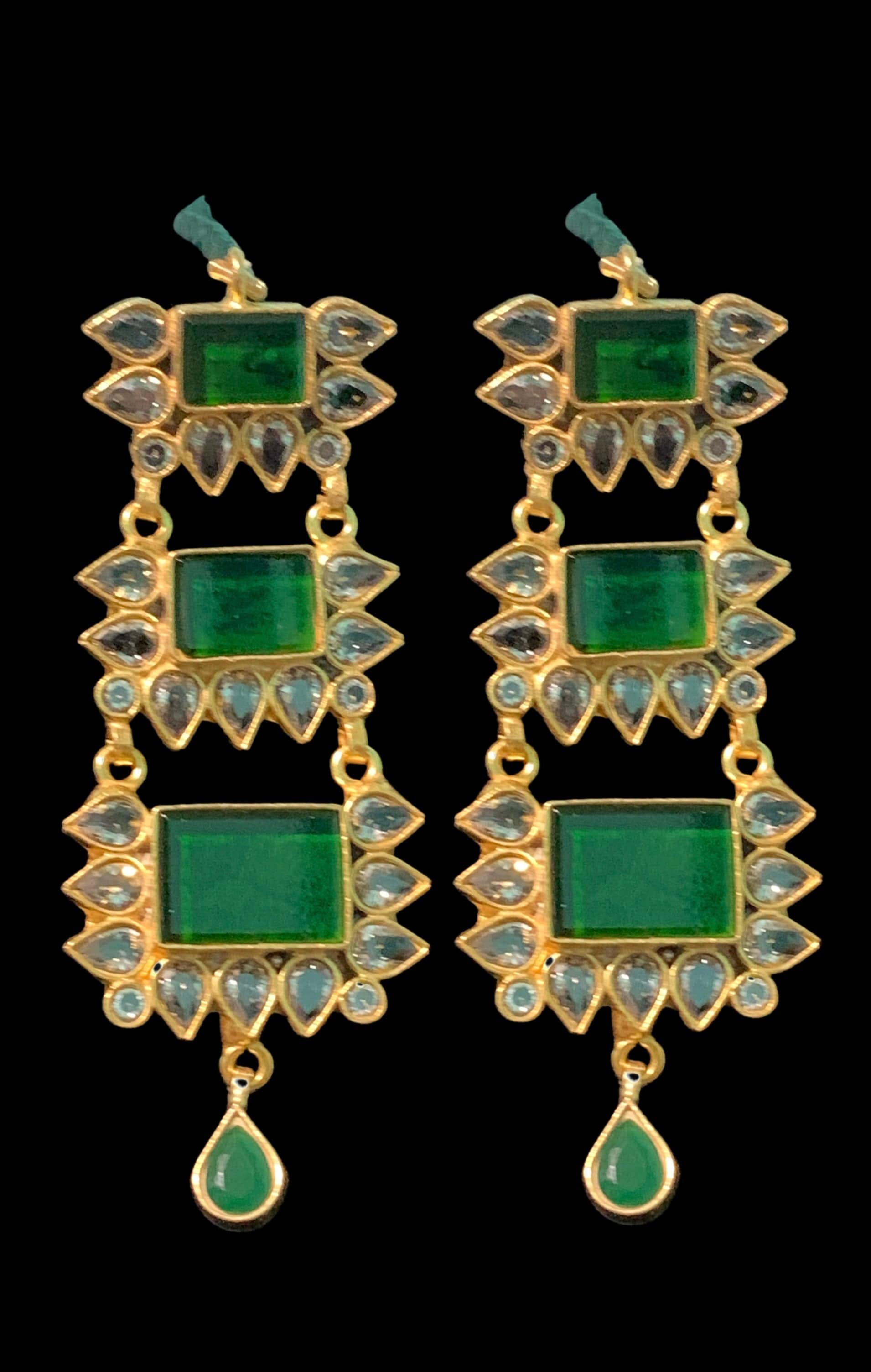 LN11 Farshi kundan long statement necklace set (READY TO SHIP )