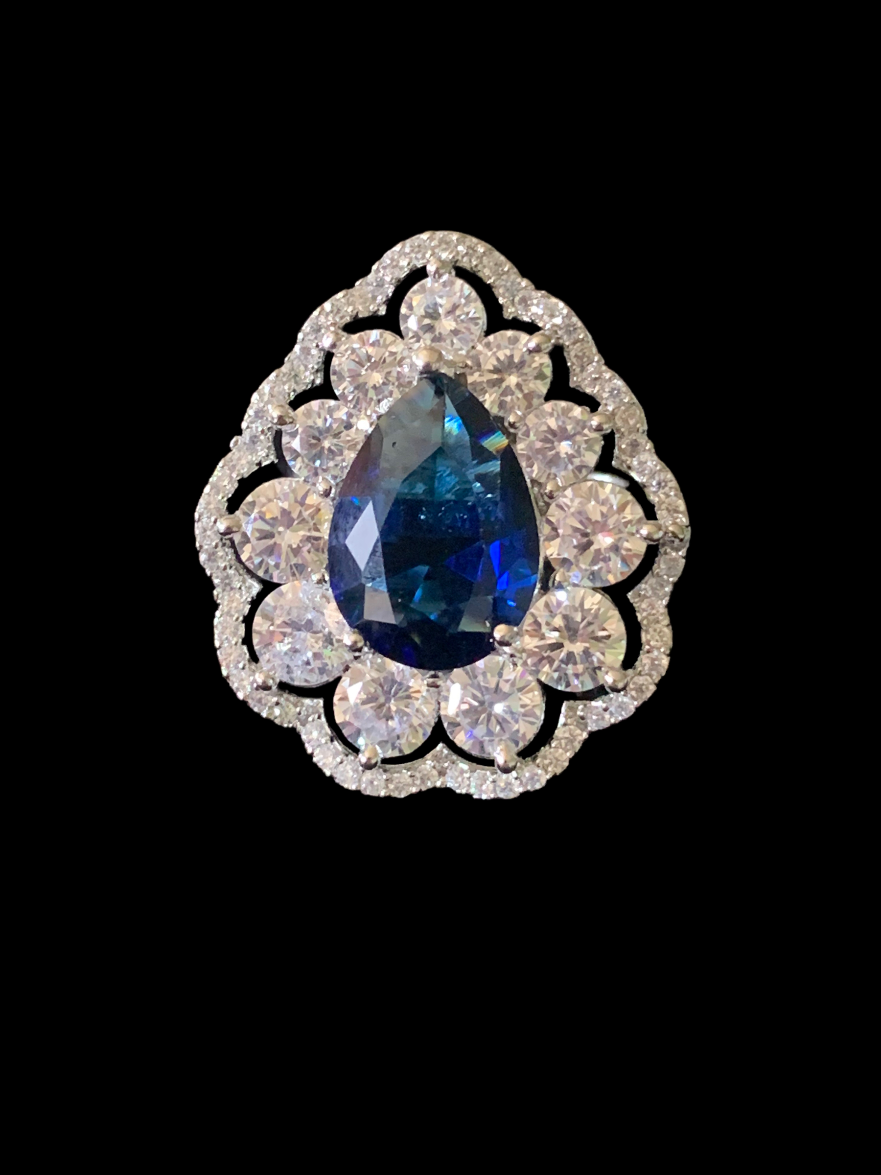 BR97 Cz necklace set  - sapphire ( READY TO SHIP )